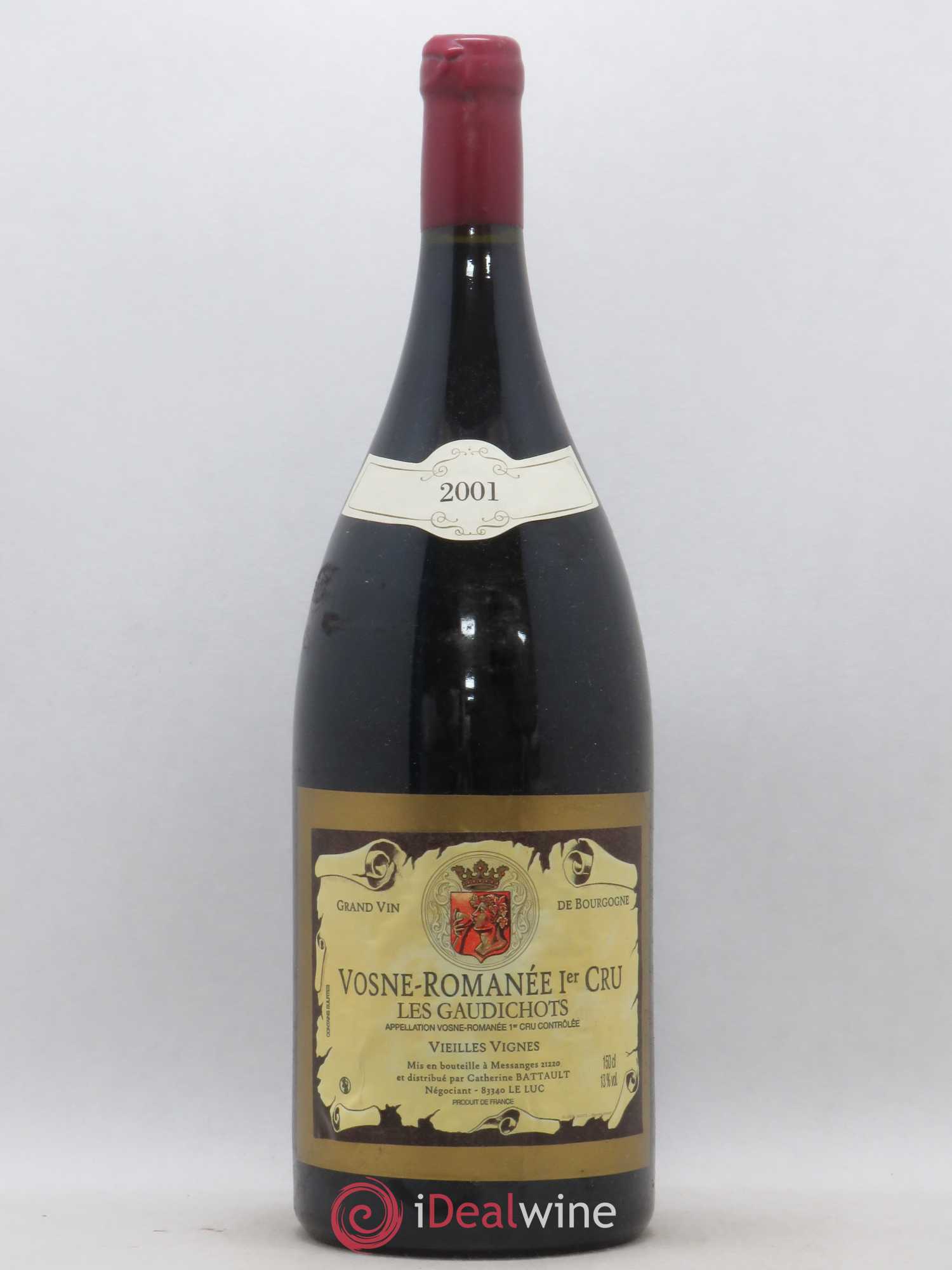 Vosne-Romanée 1er Cru Les Gaudichots Vieilles Vignes Domaine Catherine Battault 2001 - Posten von 1 Magnum - 0