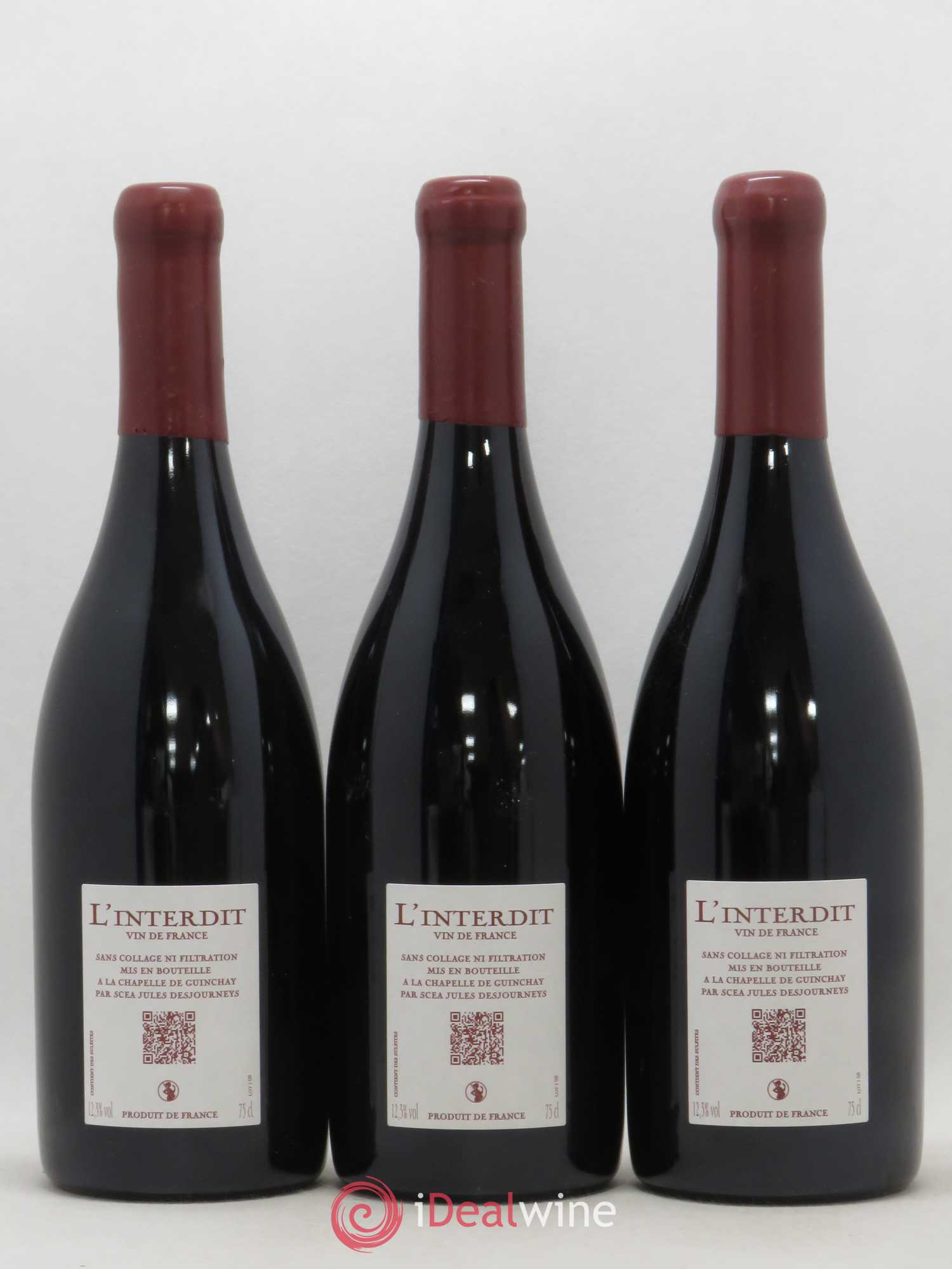 Vin de France L'interdit Domaine Jules Desjourneys 2008 - Posten von 3 Flaschen - 1