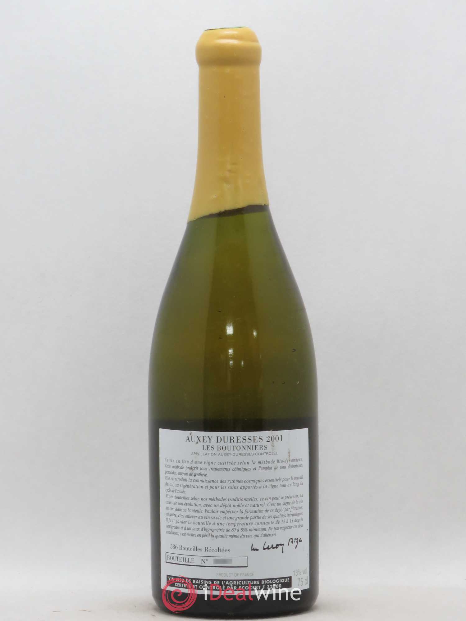 Auxey-Duresses Les Boutonniers d'Auvenay (Domaine) 2001 - Lot de 1 bouteille - 1