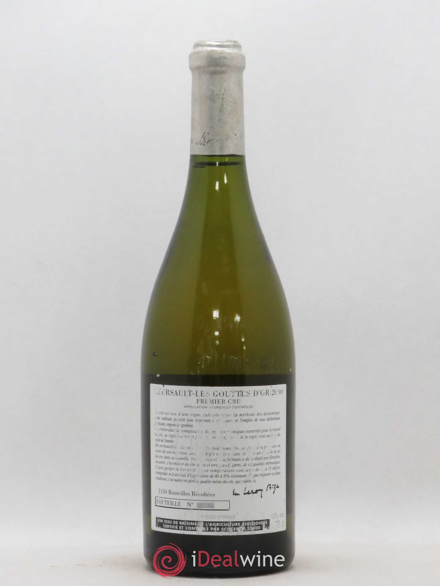 Meursault 1er Cru Les Gouttes d'Or d'Auvenay (Domaine) 2000 - Lot de 1 bouteille - 1
