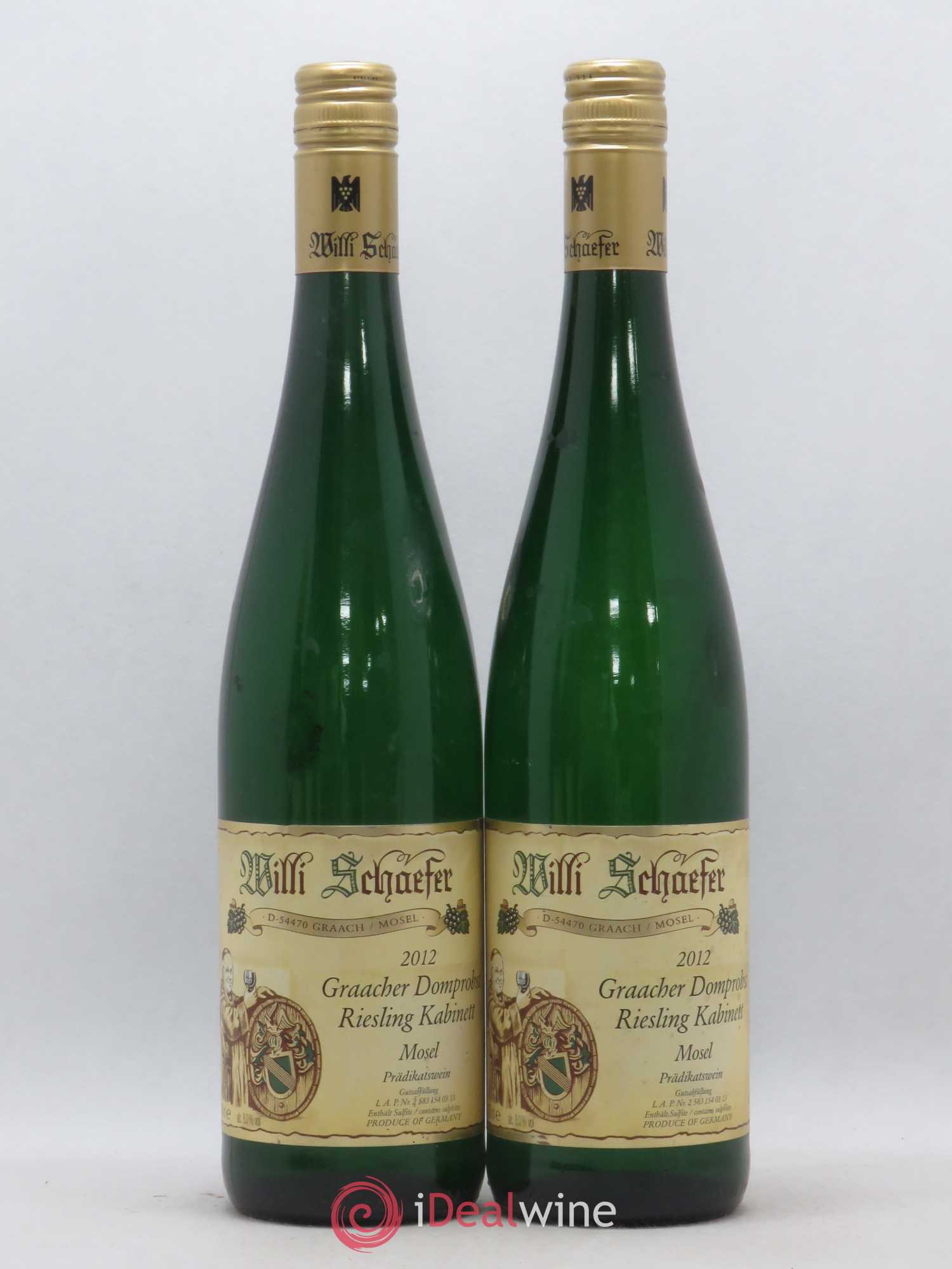 Riesling Willi Schaefer Graacher Domprobst Kabinett Gold Kapsul 2012 - Posten von 2 Flaschen - 0