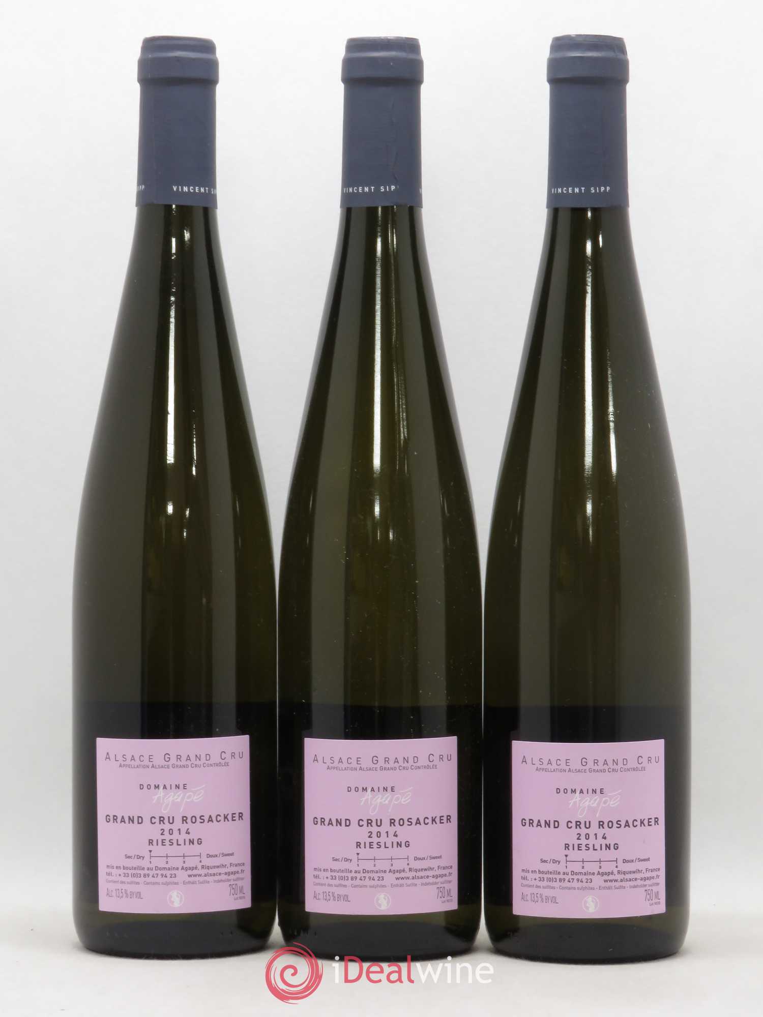 Riesling Grand Cru Rosacker Domaine Agape 2014 - Lot de 3 bouteilles - 1
