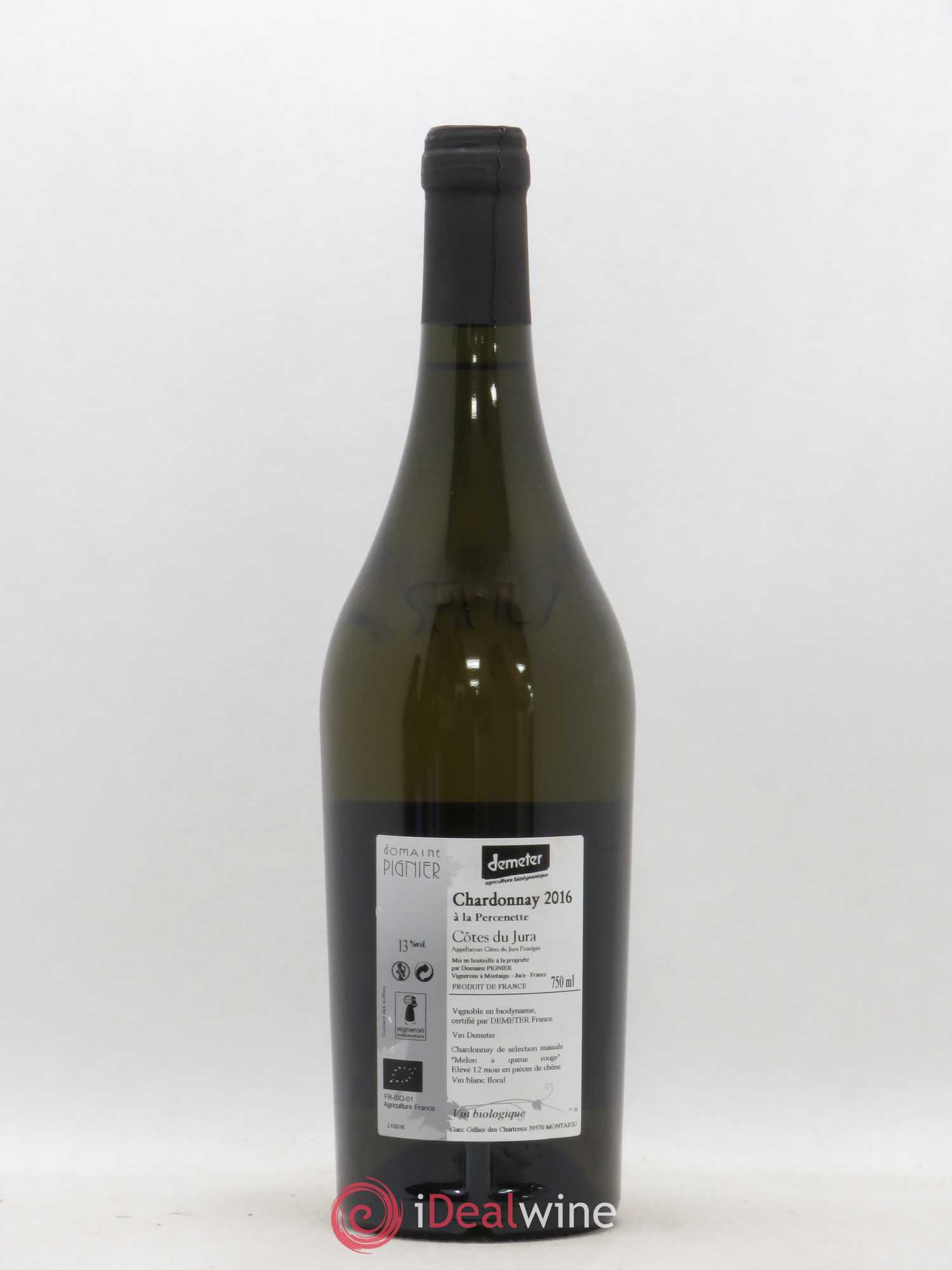 Côtes du Jura Chardonnay La Percenette Domaine Pignier 2016 - Posten von 1 Flasche - 1