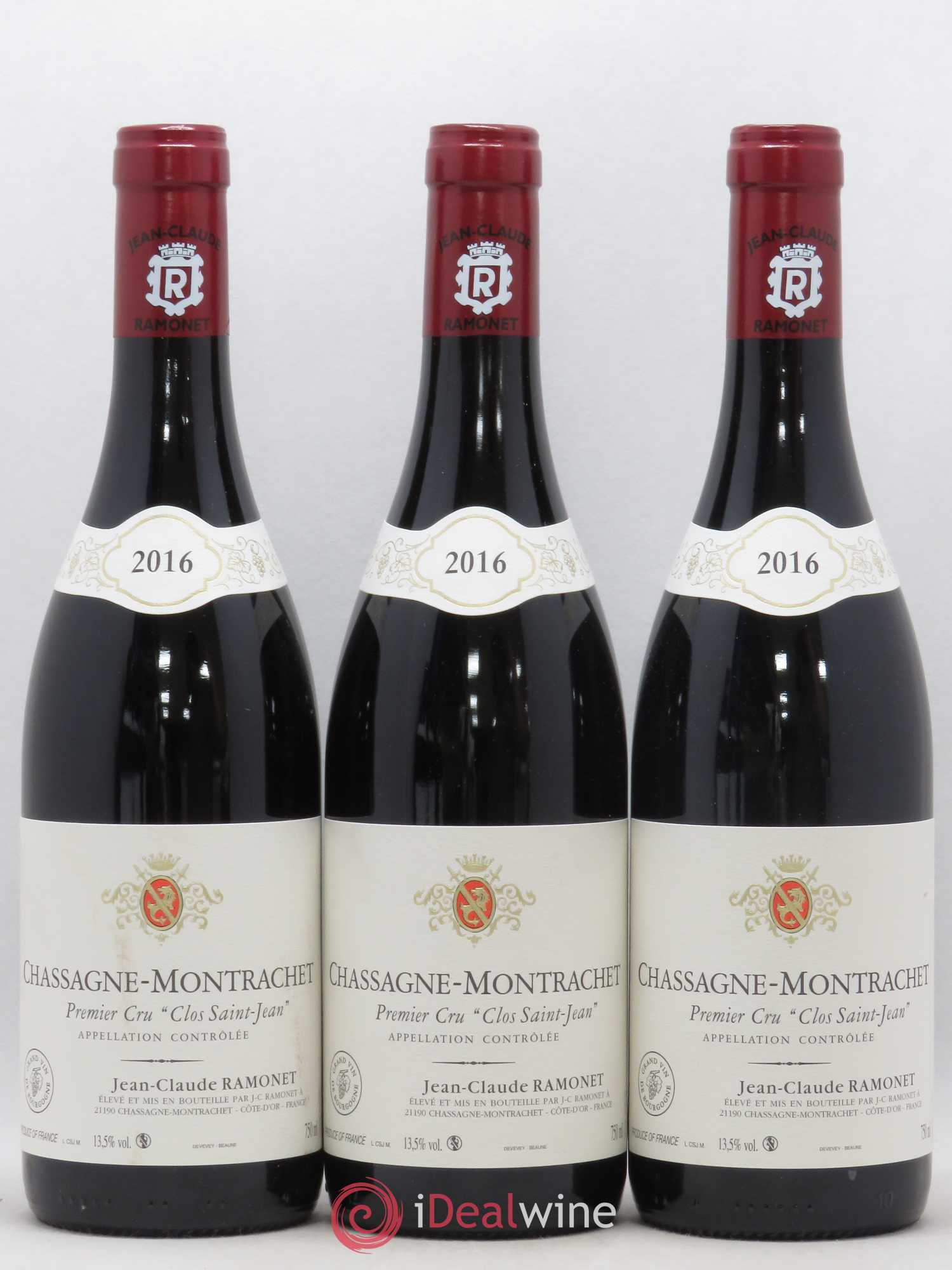 Chassagne-Montrachet 1er Cru Clos Saint-Jean Ramonet (Domaine) 2016 - Lot de 3 bouteilles - 0
