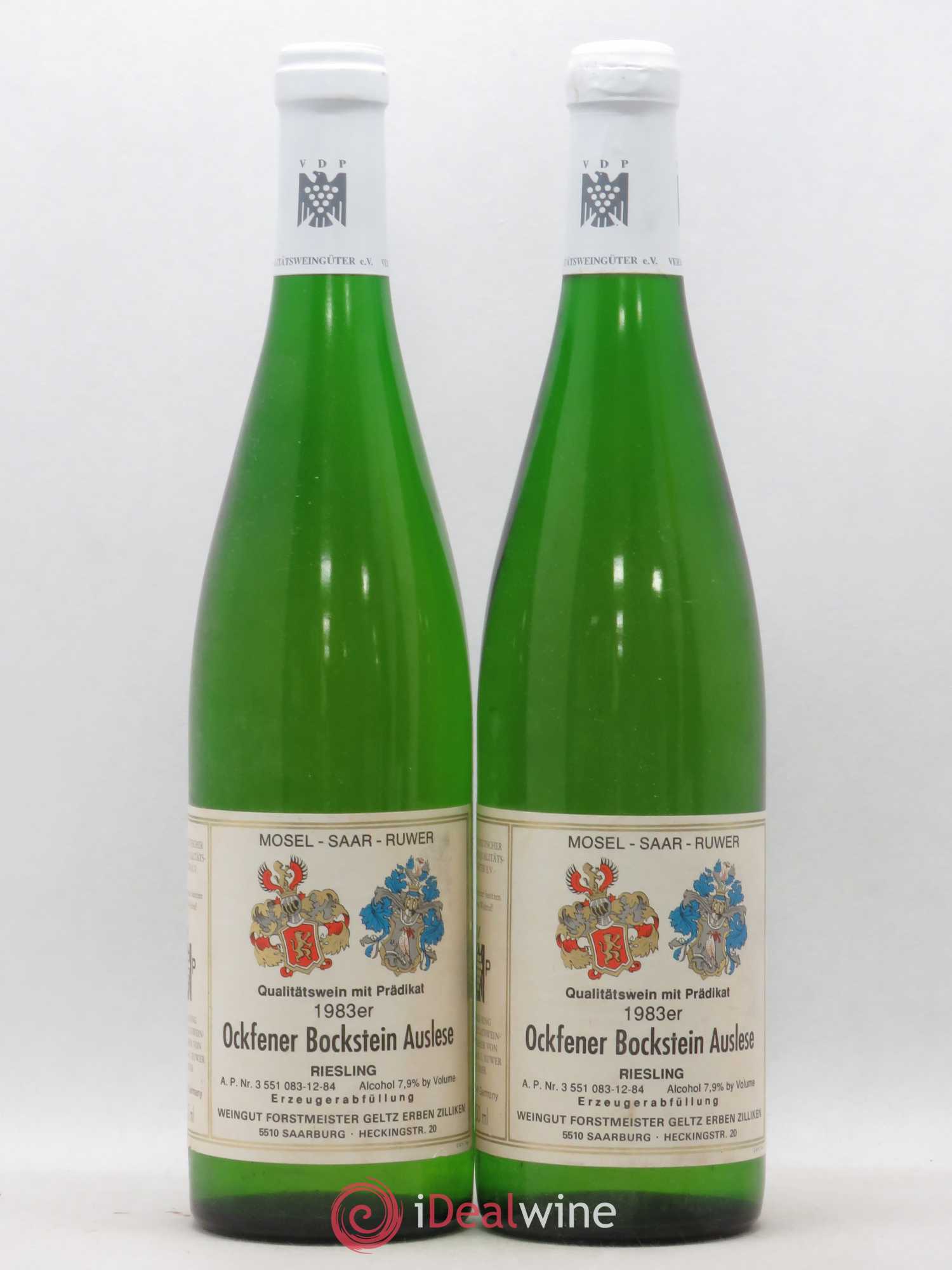 Riesling Ockfener Bockstein Auslese 1983 - Posten von 2 Flaschen - 0