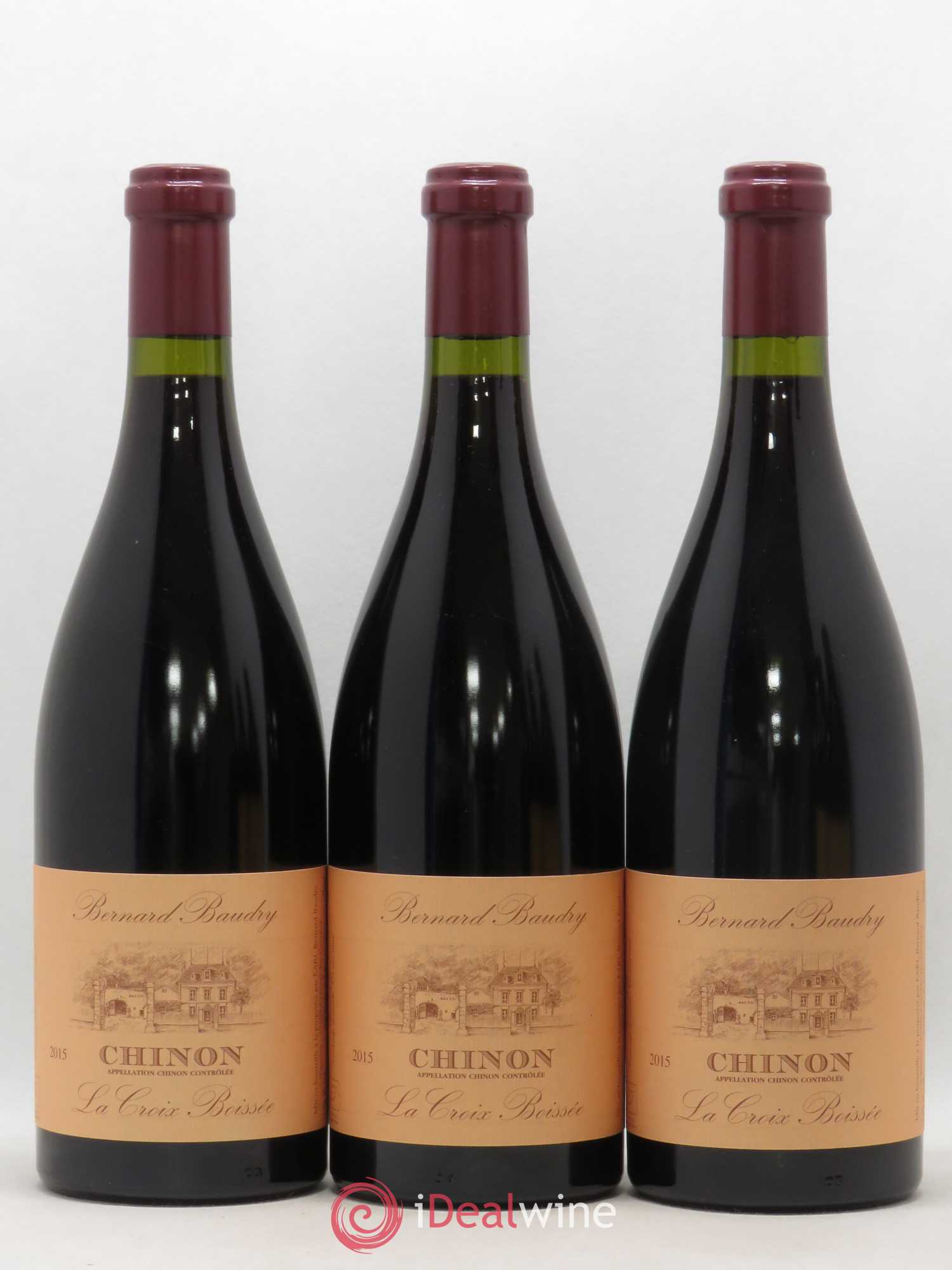 Chinon La Croix Boissée Bernard Baudry 2015 - Lot de 3 bouteilles - 0