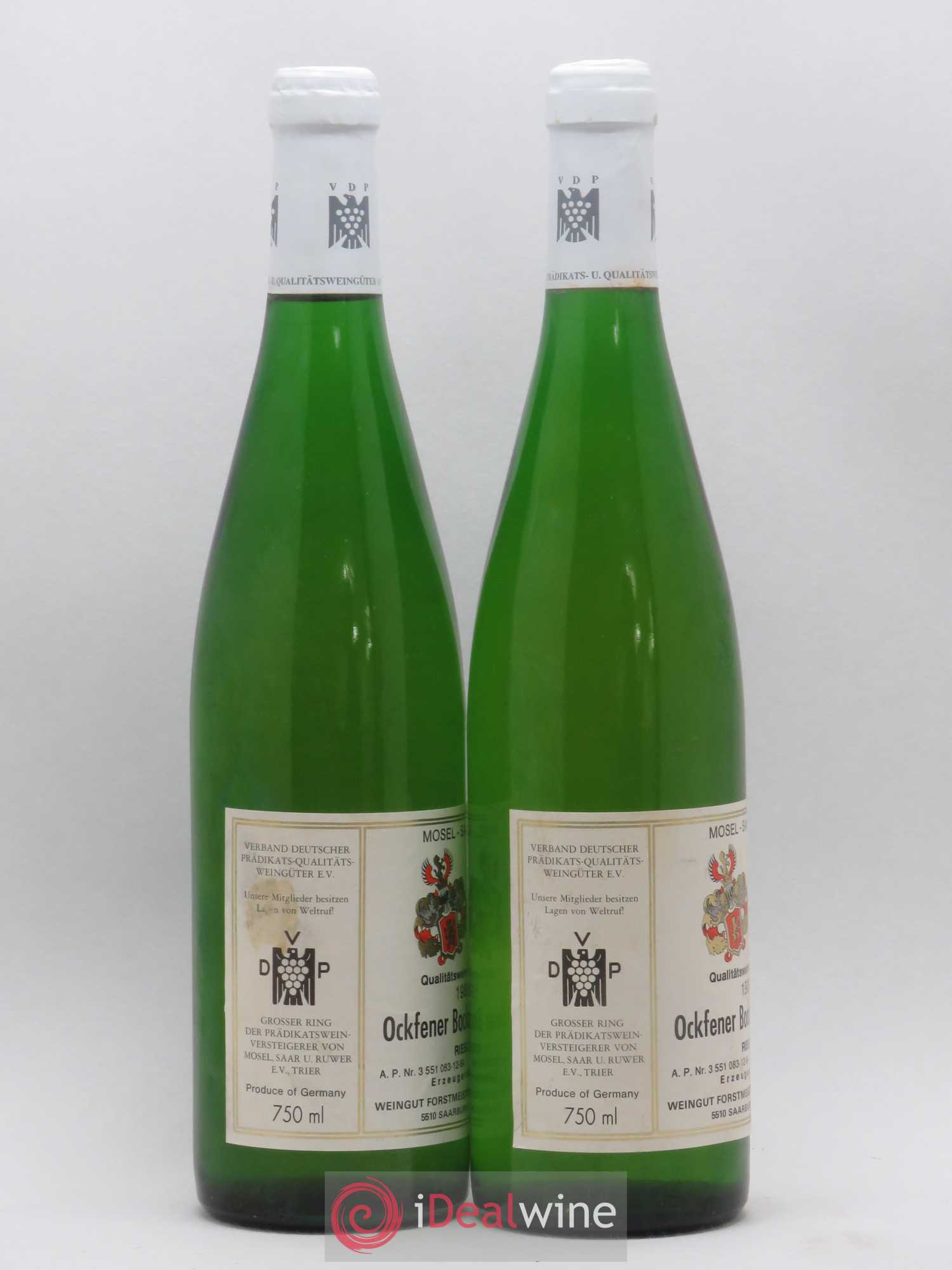Allemagne Mosel-Saar Riesling Ockfener Bockstein Auslese Geltz Erben Zilliken 1983 - Posten von 2 Flaschen - 1