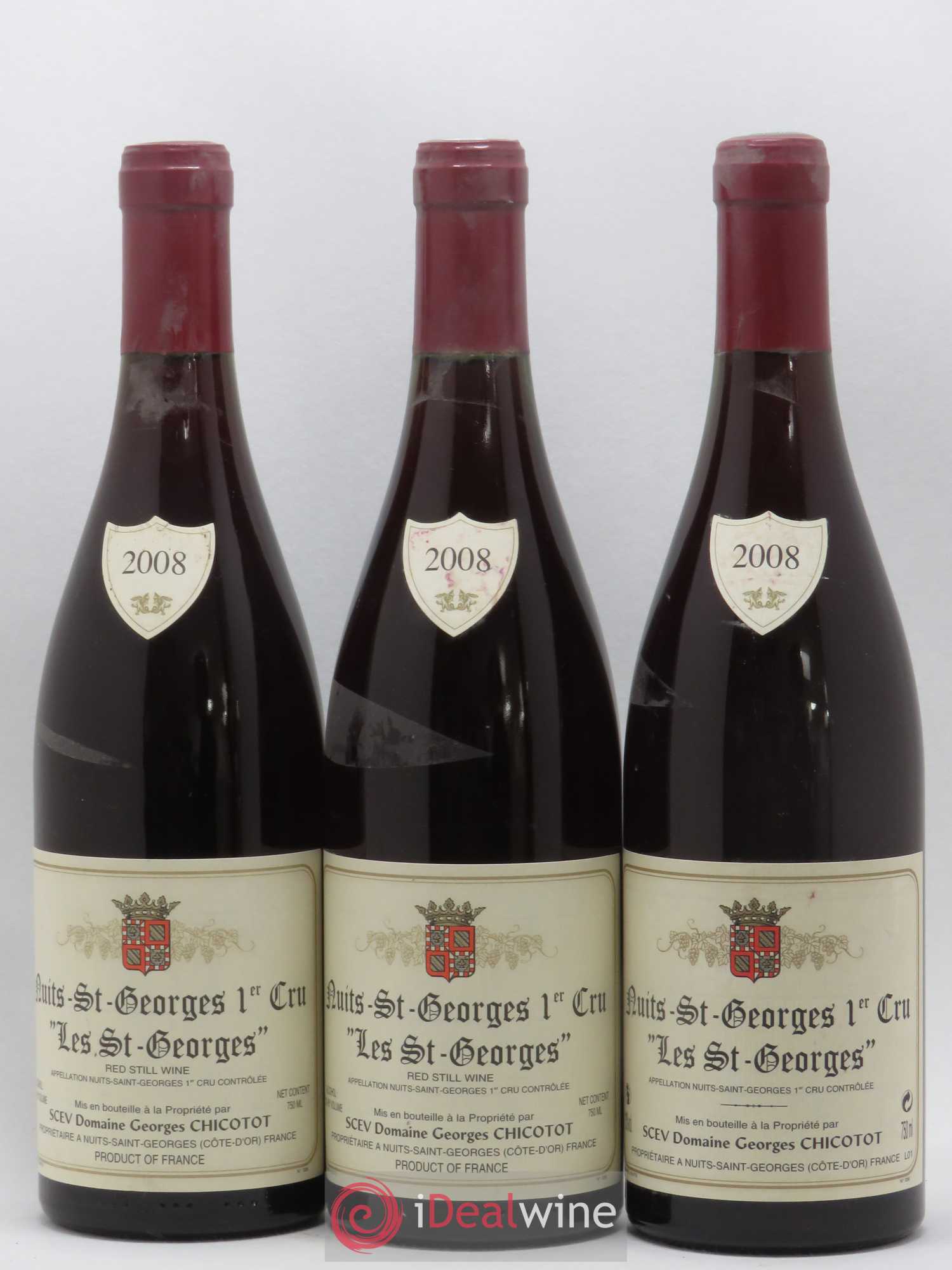 Nuits-Saint-Georges 1er Cru Les Saint-Georges Chicotot 2008 - Lot de 3 bouteilles - 0