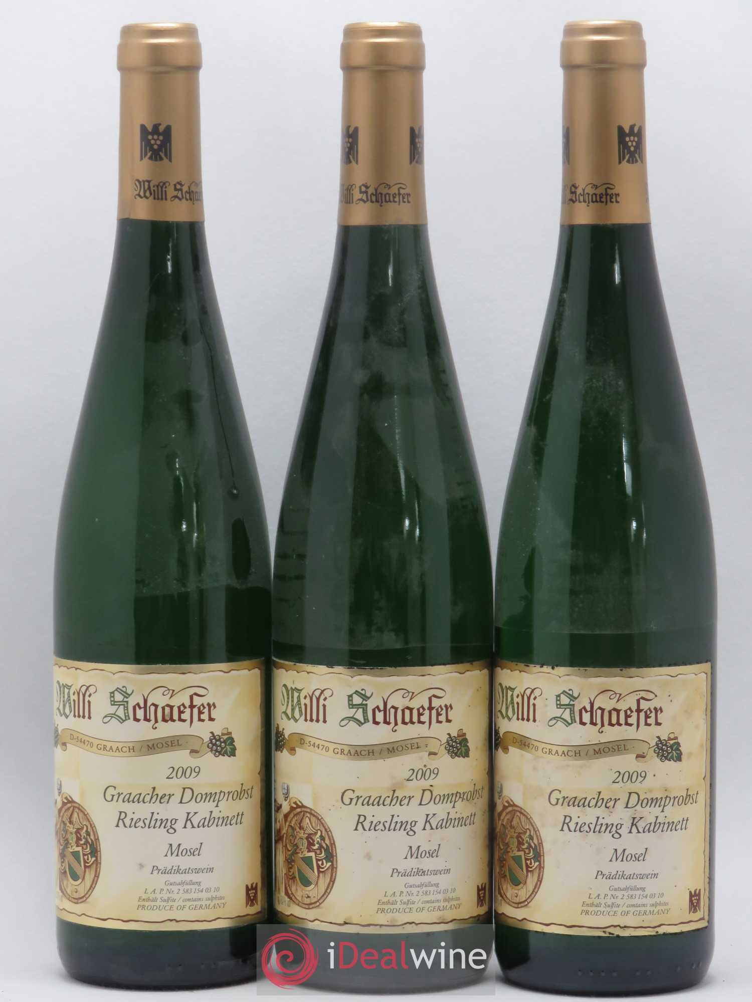 Riesling Willi Schaefer Graacher Domprobst Kabinett 2009 - Lot de 3 bouteilles - 0