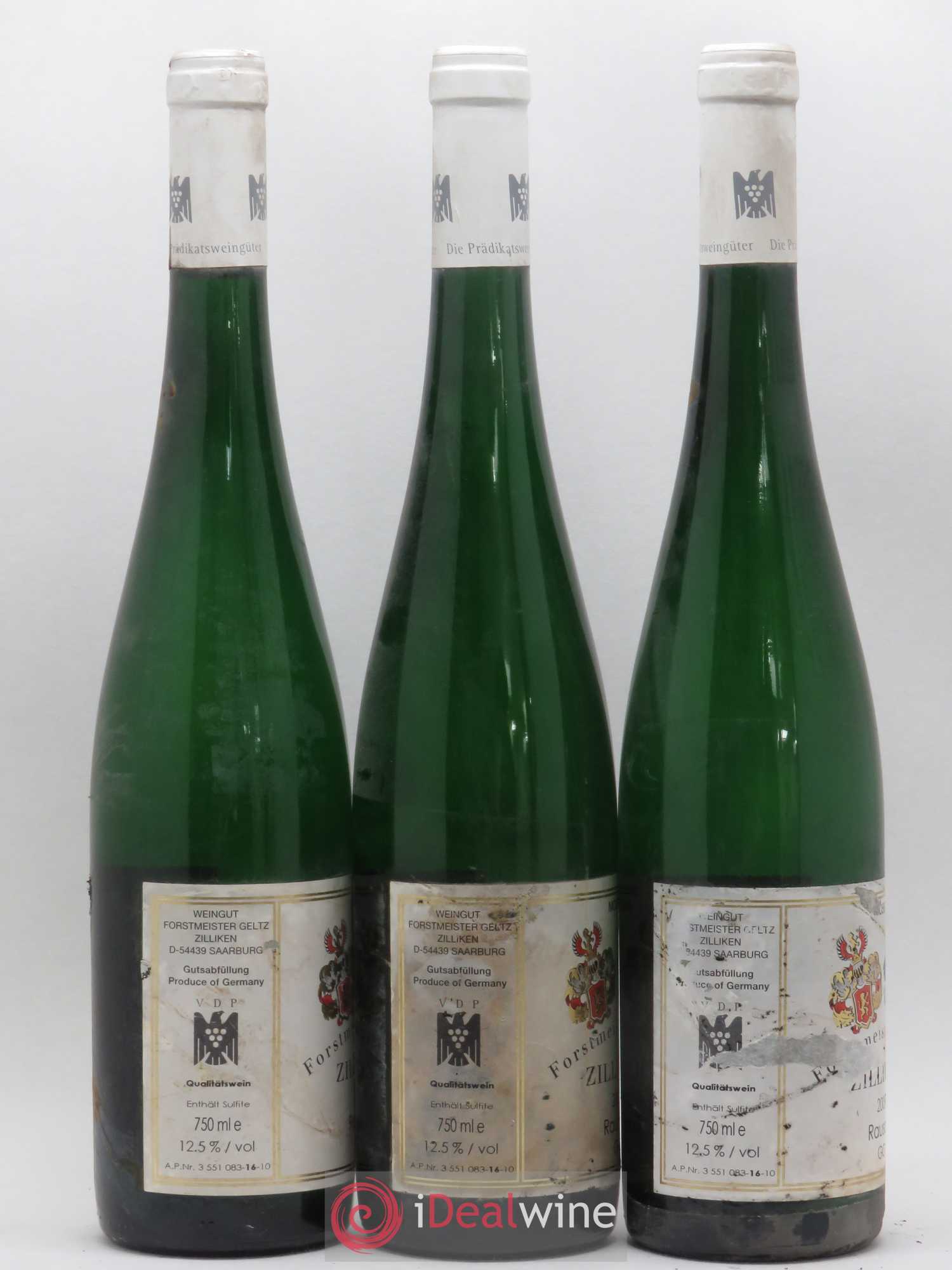 Allemagne Mosel-Saar Riesling Saarburg Rausch Gg Geltz Zilliken 2009 - Lot of 3 bottles - 1