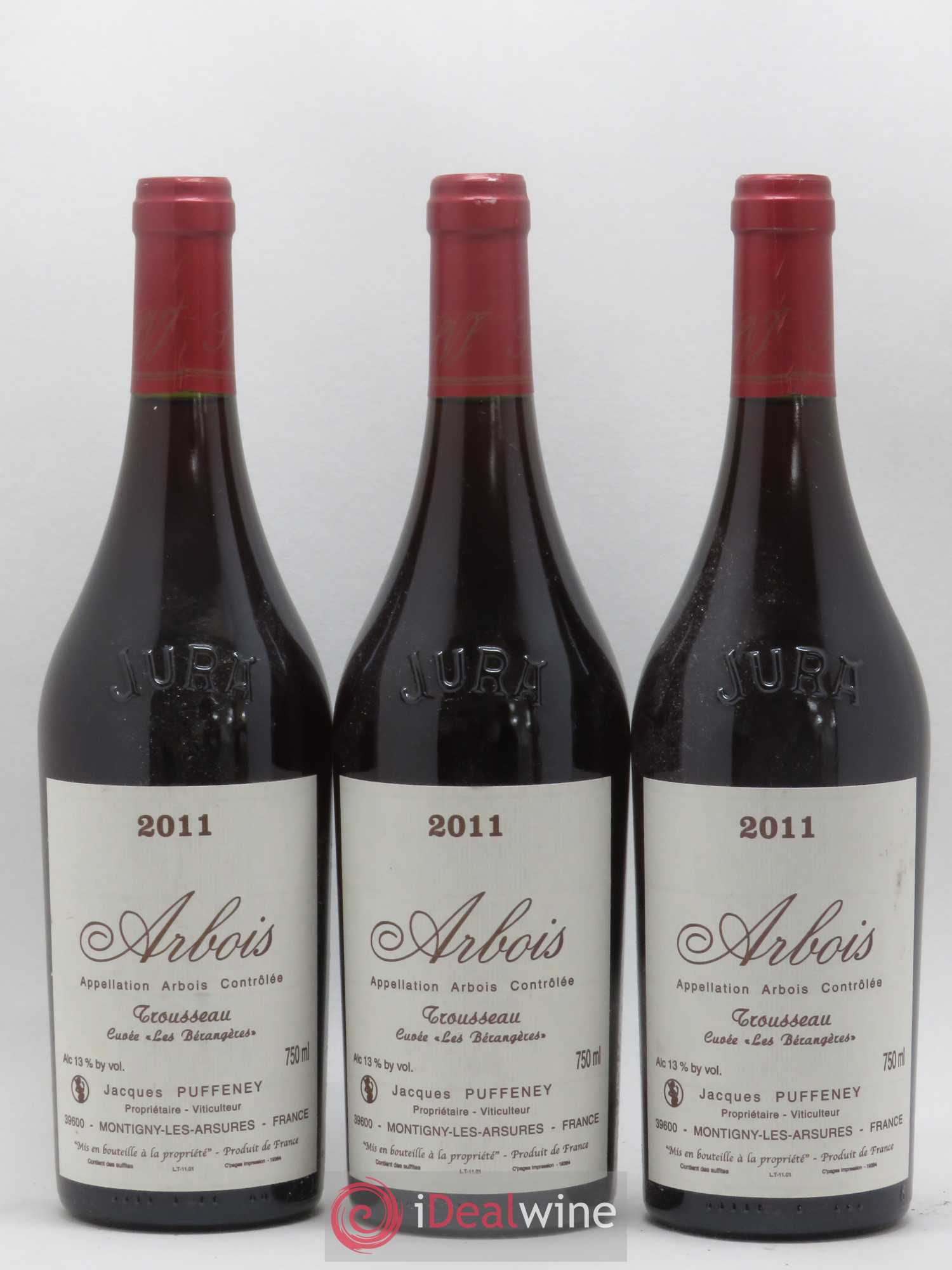Arbois Trousseau Cuvée Les Bérangères Jacques Puffeney 2011 - Lot de 3 bouteilles - 0