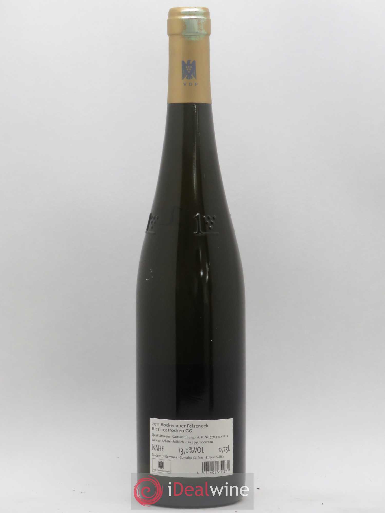 Allemagne Nahe Riesling Bockenauer Felseneck Gg Schäfer Fröhlich 2011 - Posten von 1 Flasche - 1