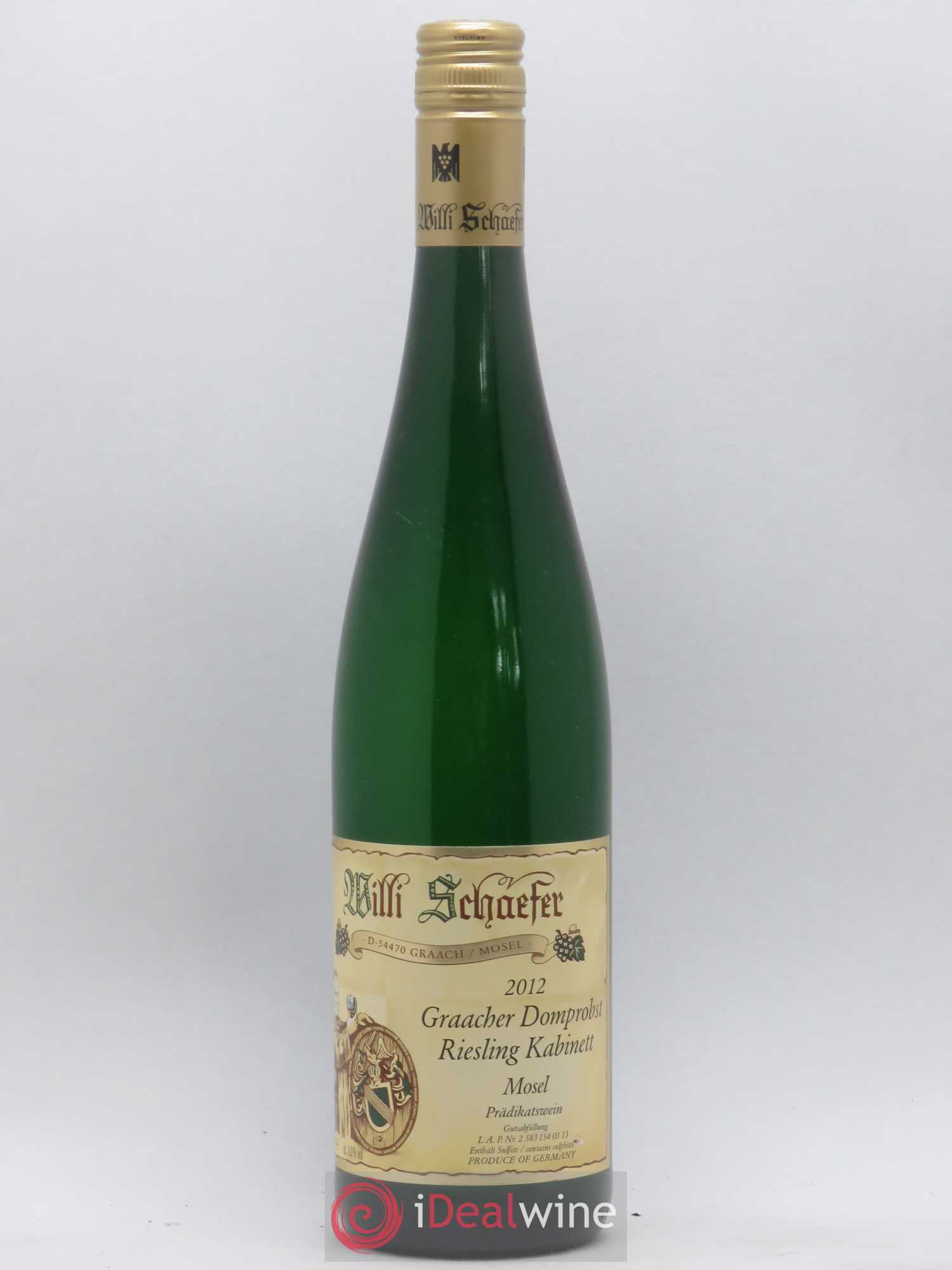 Riesling Willi Schaefer Graacher Domprobst Kabinett 2012 - Lot de 1 bouteille - 0