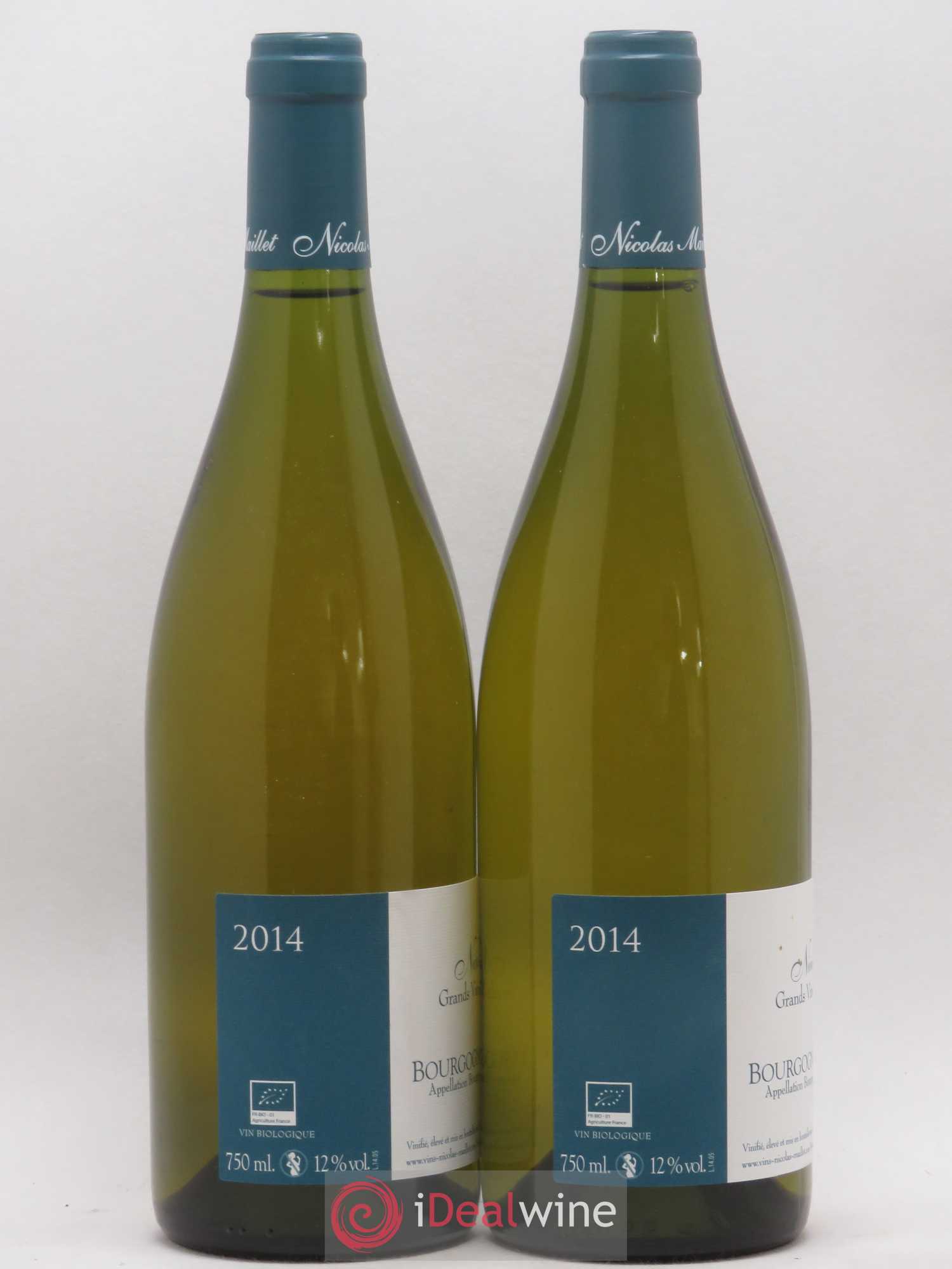 Bourgogne Aligoté Nicolas Maillet (sans prix de réserve) 2014 - Lot de 2 bouteilles - 1