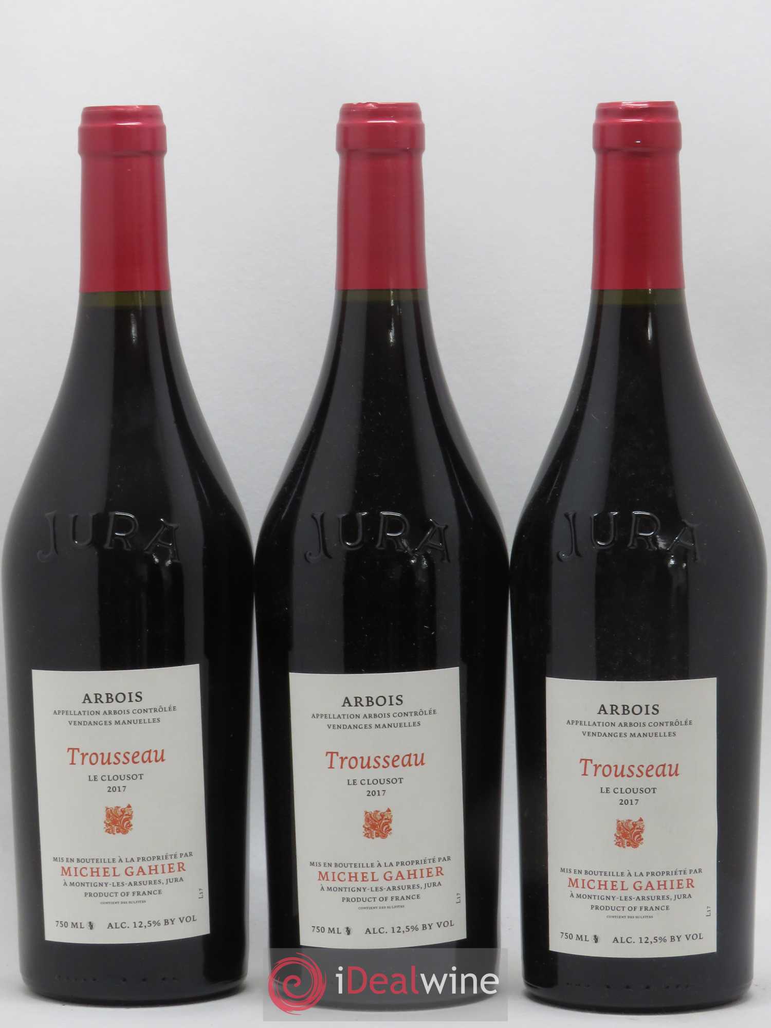 Arbois Trousseau Le Clousot Michel Gahier 2017 - Lot de 3 bouteilles - 0