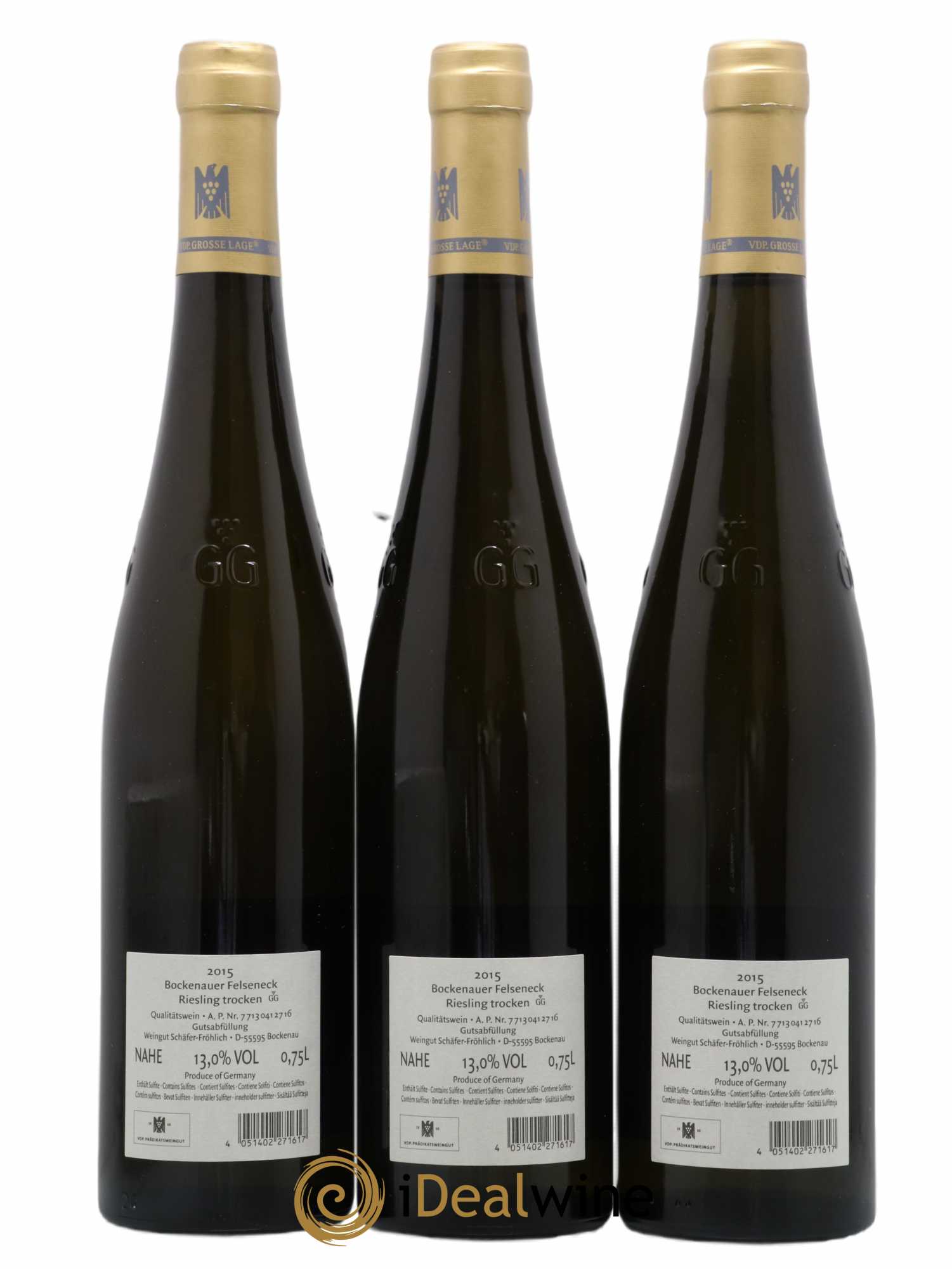Allemagne Nahe Bockenauer Felseneck Trocken Gg Schäfer Fröhlich 2015 - Lot de 3 bouteilles - 1