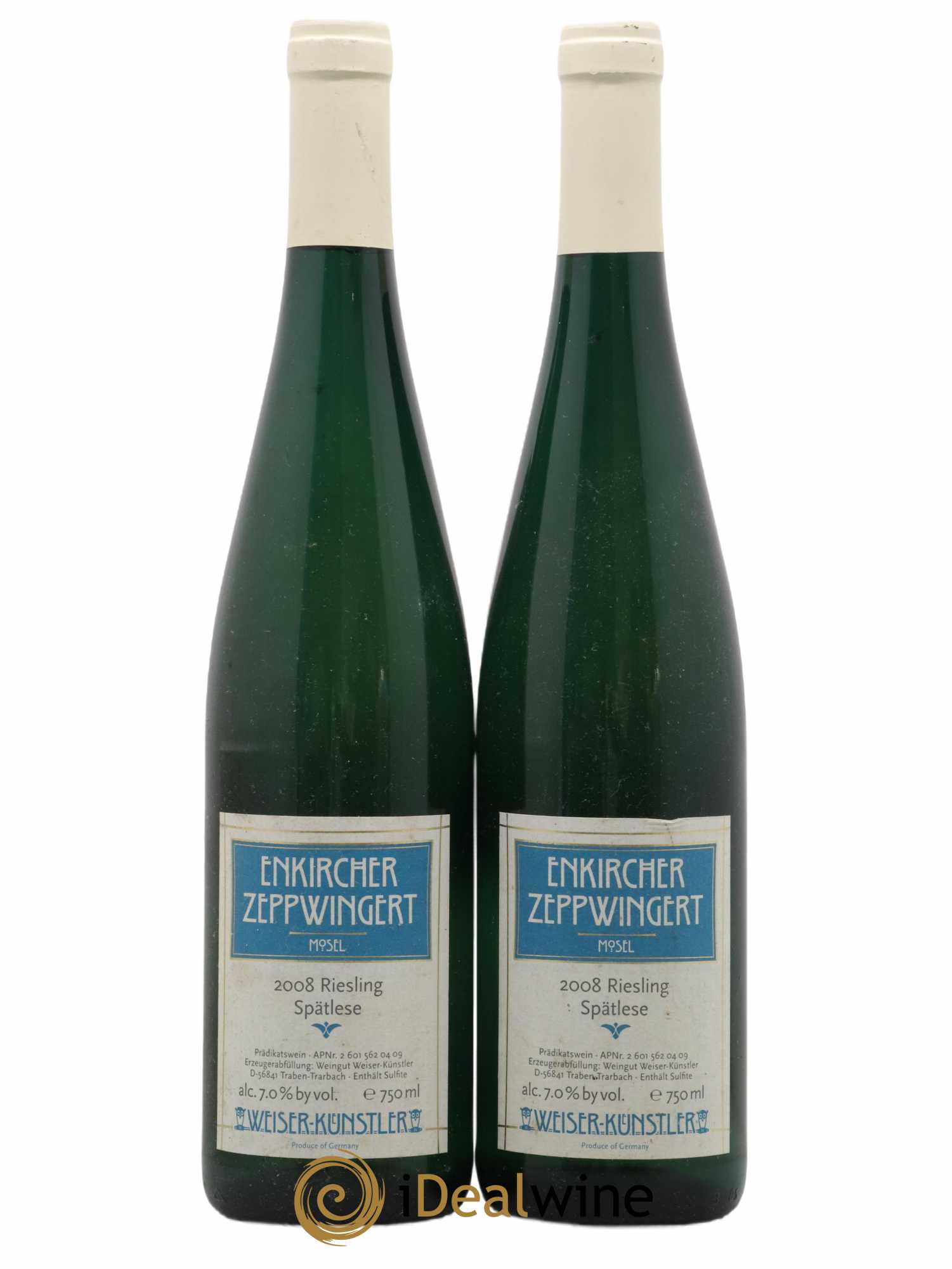 Allemagne Mosel-Saar Enkircher Zeppwingert Riesling Spatlese Weiser Kunstler 2008 - Posten von 2 Flaschen - 0