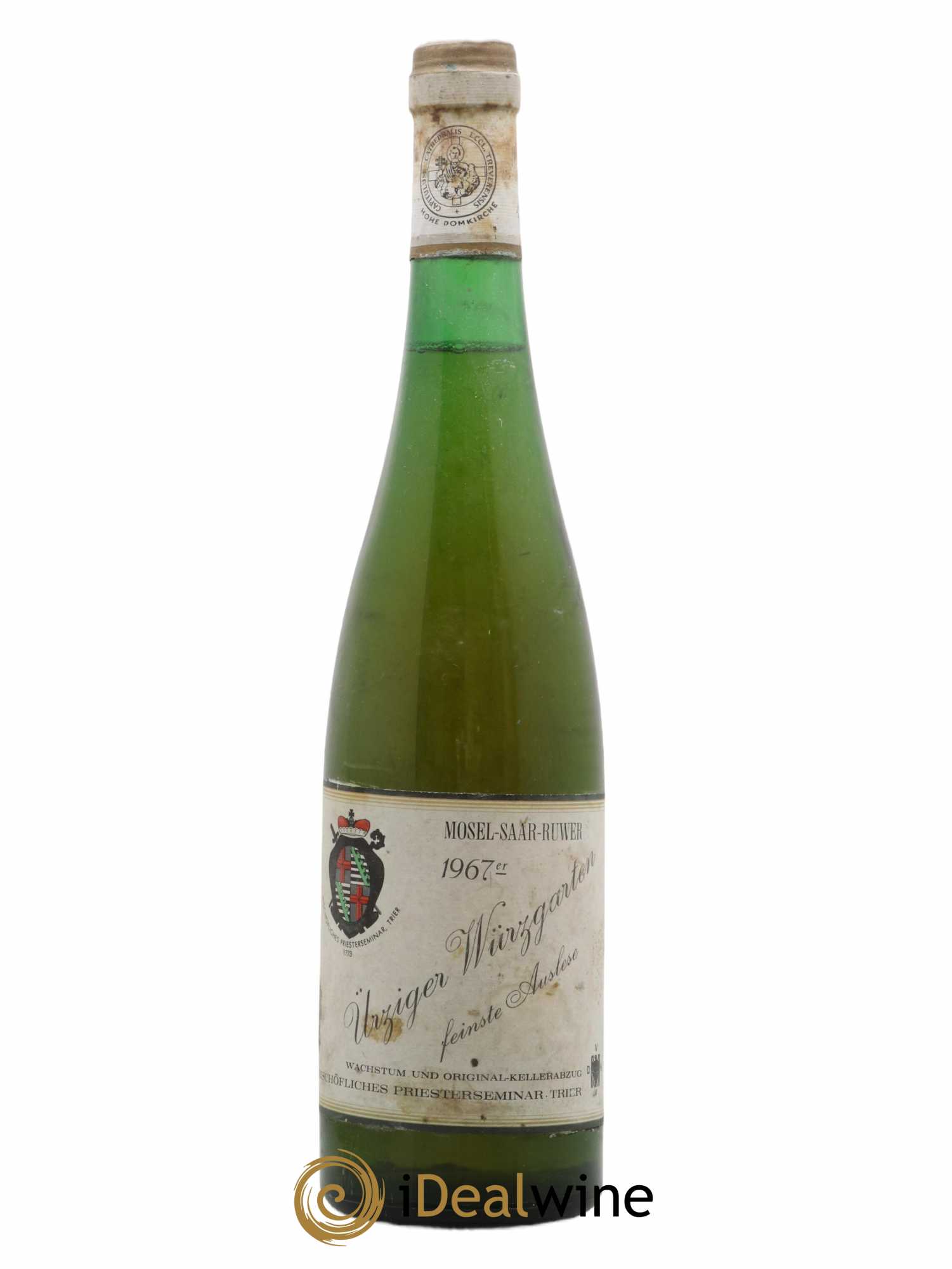 Allemagne Mosel-Saar Mosel Ürziger Würzgarten Riesling feinste Auslese Bischöfliches Priesterseminar<br> 1967 - Lot de 1 bouteille - 0