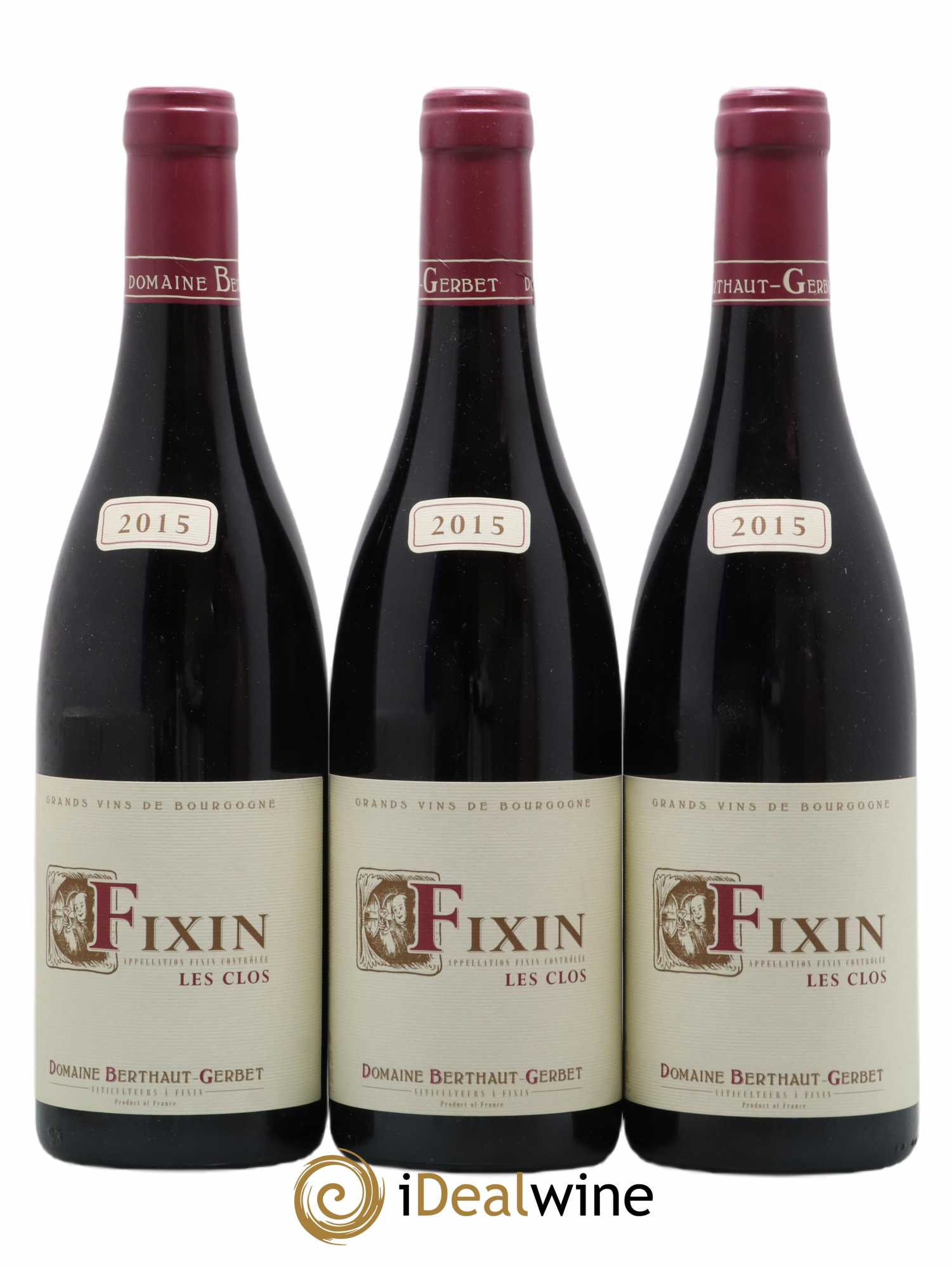 Fixin Les Clos Berthaut Gerbet 2015 - Lot de 3 bouteilles - 0