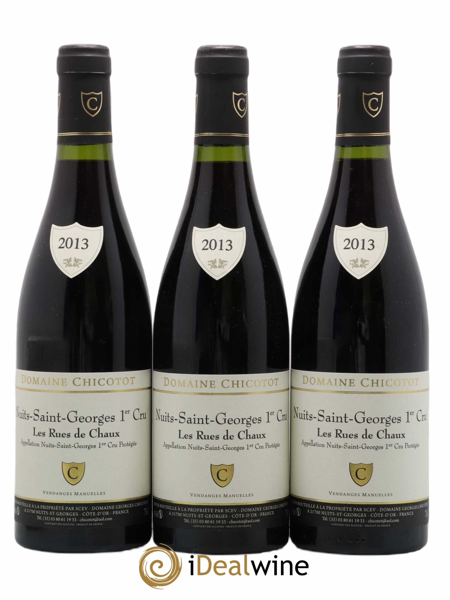 Nuits-Saint-Georges 1er Cru Rues de Chaux Chicotot 2013 - Lot de 3 bouteilles - 0