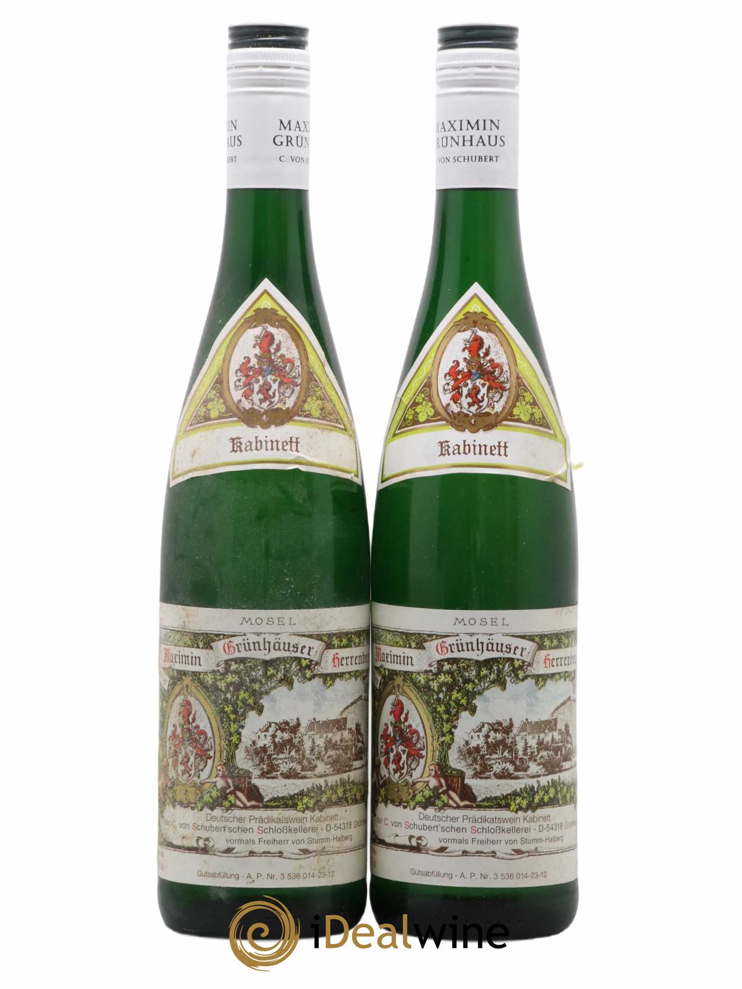 Allemagne Mosel-Saar Ruwer Maximin Grünhäuser Herrenberg Kabinett Von Schubert 2011 - Lot de 2 bouteilles - 0