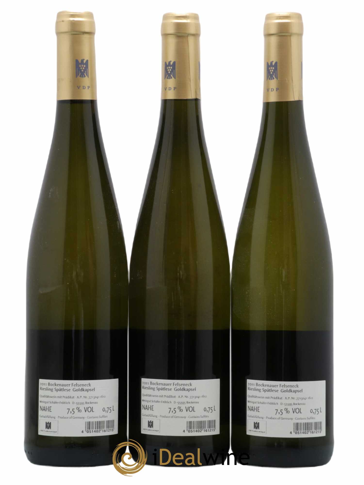 Allemagne Nahe Bockenauer Felseneck Spätlese Gk Schäfer Fröhlich 2011 - Lot de 3 bouteilles - 1