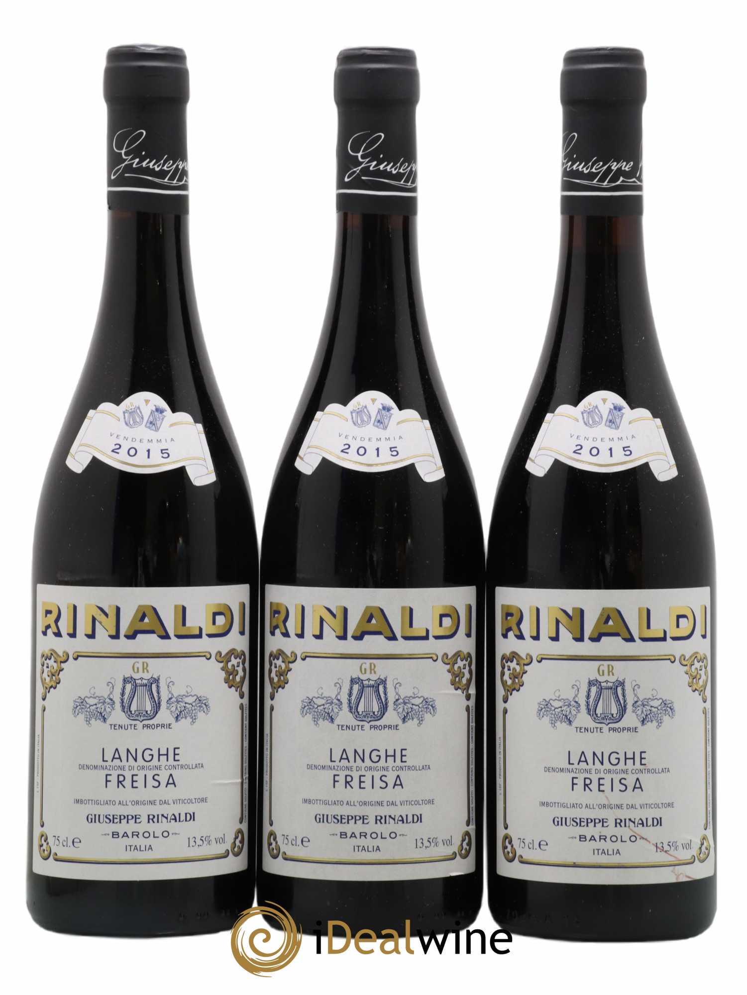 Langhe DOC Freisa Giuseppe Rinaldi 2015 - Lot de 3 bouteilles - 0