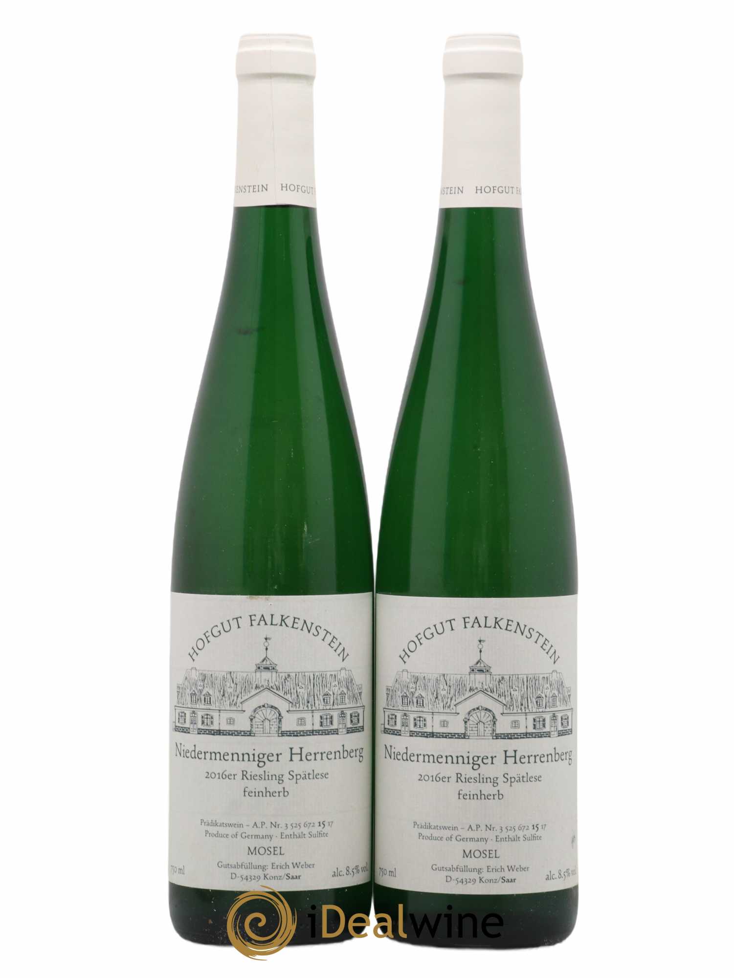 Allemagne Mosel-Saar Saar Niedermenniger Herrenberg Spätlese Feinherb AP15 2016 - Lot de 2 bouteilles - 0