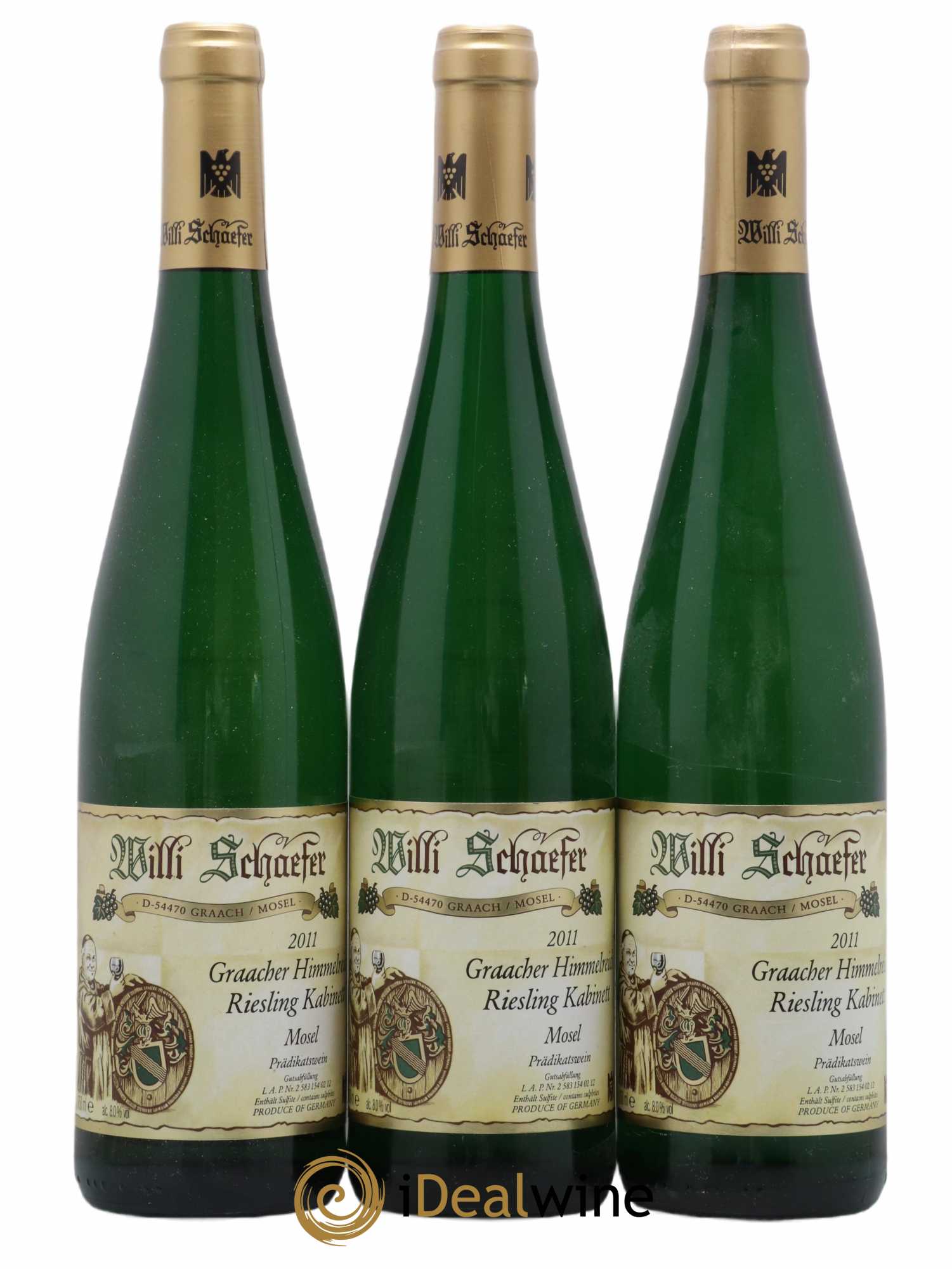 Allemagne Mosel-Saar Graacher Himmelreich Kabinett Ap02 Willi Schaefer 2011 - Lot de 3 bouteilles - 0