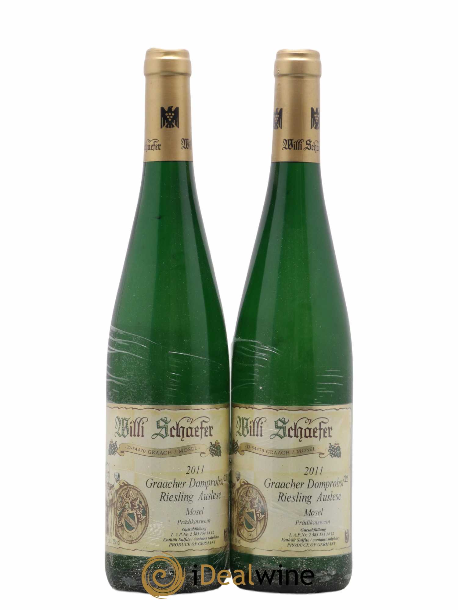 Allemagne Mosel-Saar Graacher Domprobst Auslese Ap14 Willi Schaefer 2011 - Lot de 2 bouteilles - 0