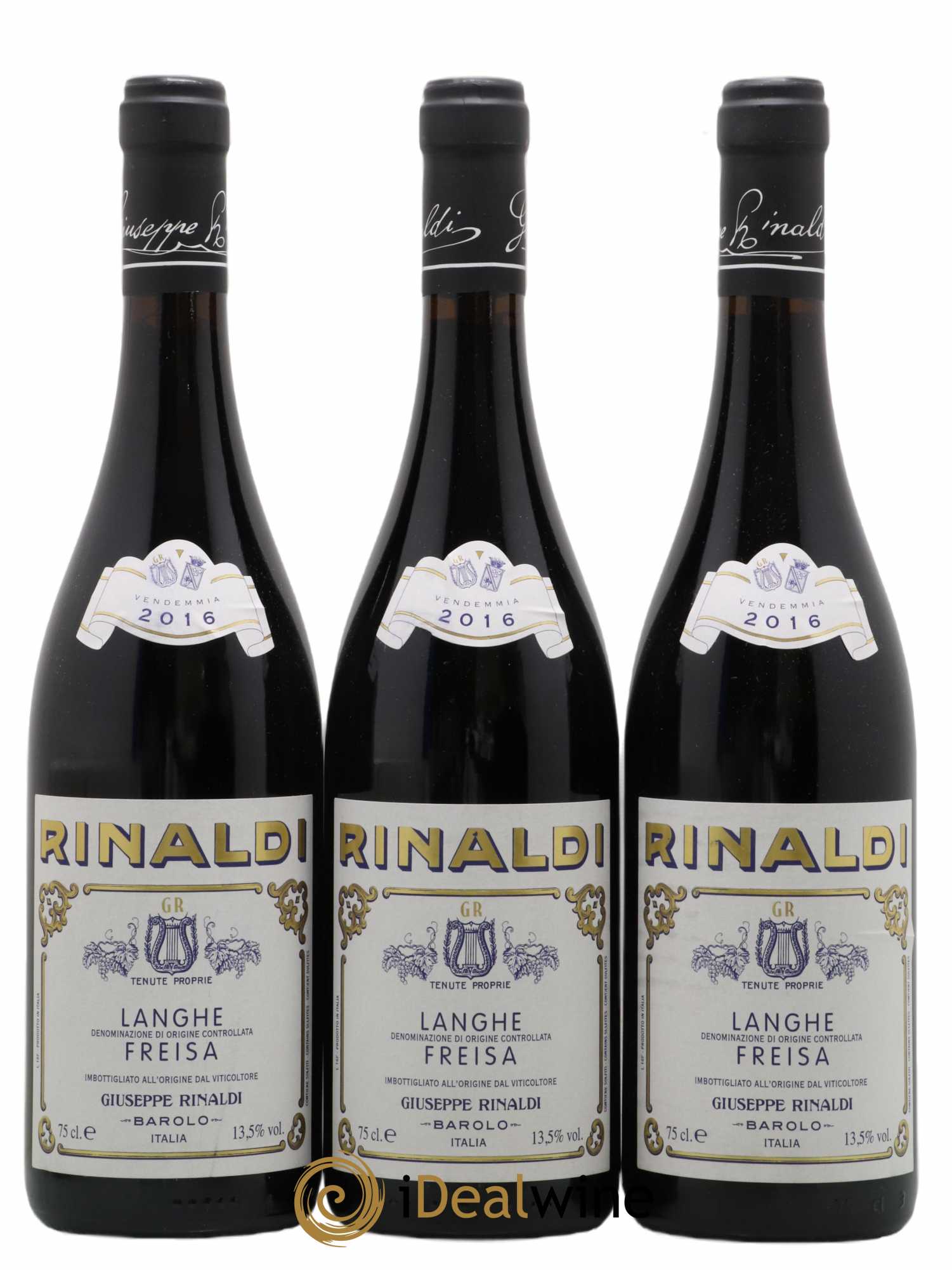 Langhe DOC Freisa Giuseppe Rinaldi 2016 - Lot de 3 bouteilles - 0