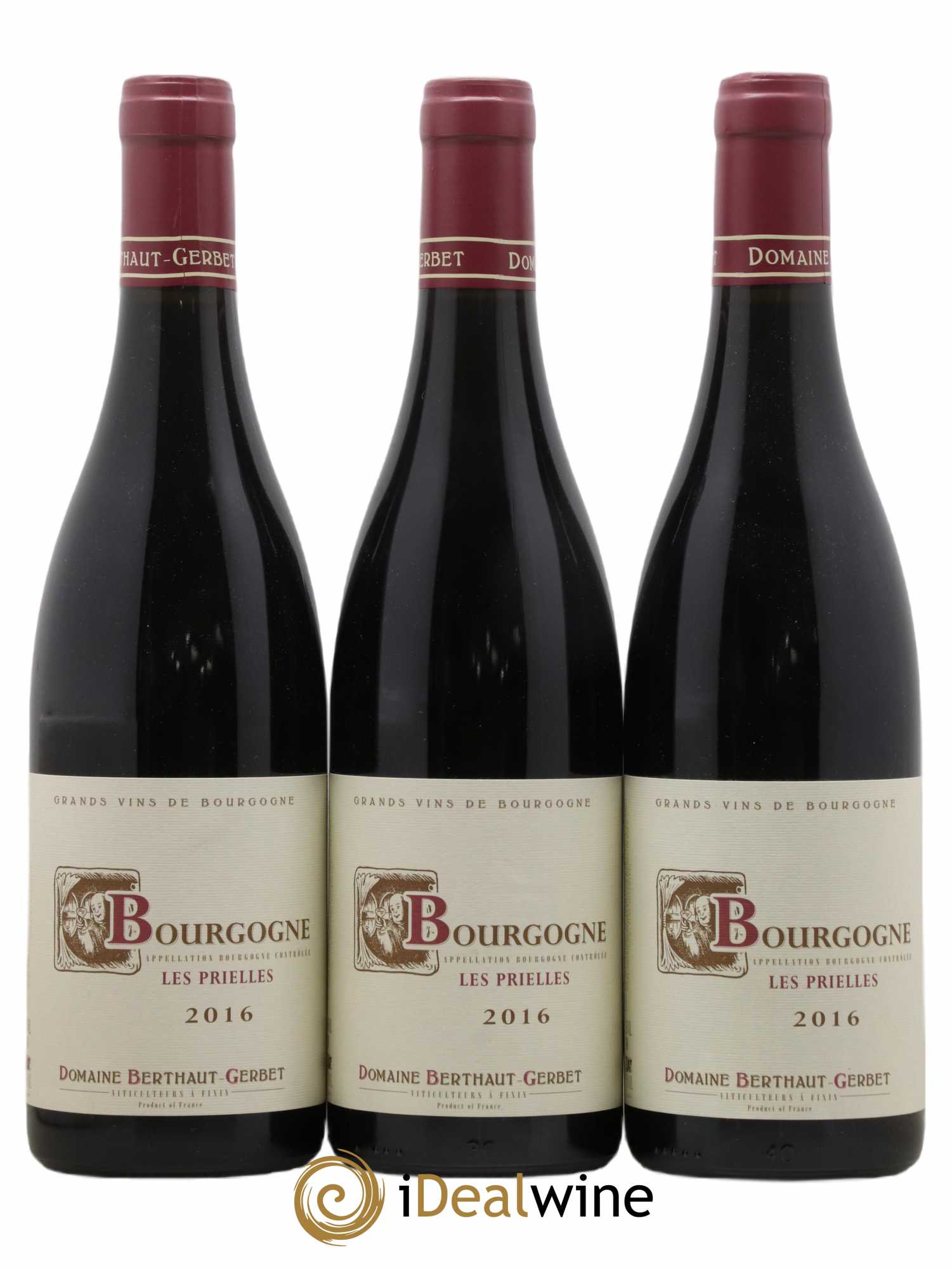 Bourgogne Prielles Berthaut Gerbet 2016 - Lot de 3 bouteilles - 0