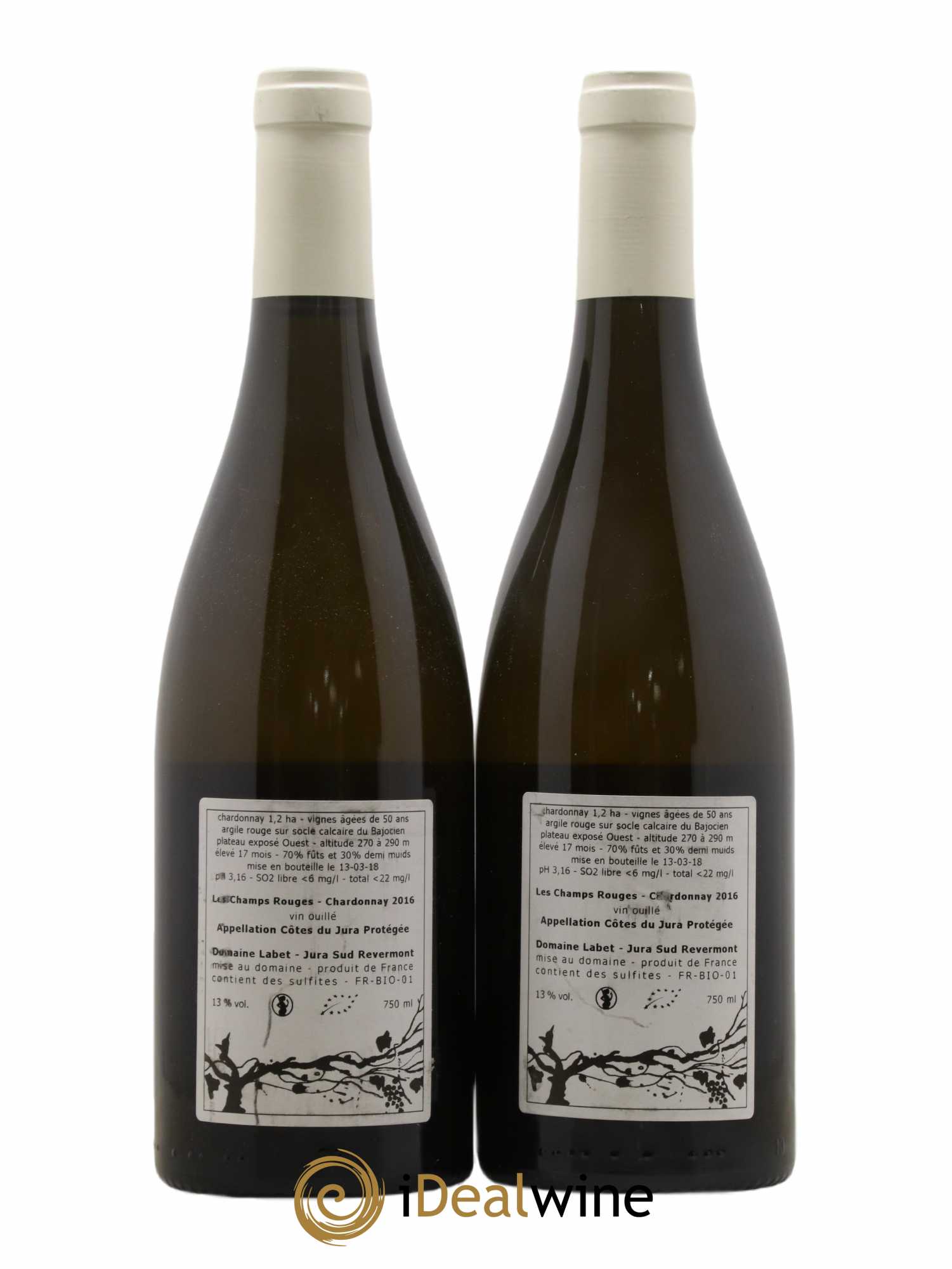 Côtes du Jura Chardonnay Les Champs Rouges Romain - Julien - Charline Labet 2016 - Posten von 2 Flaschen - 1