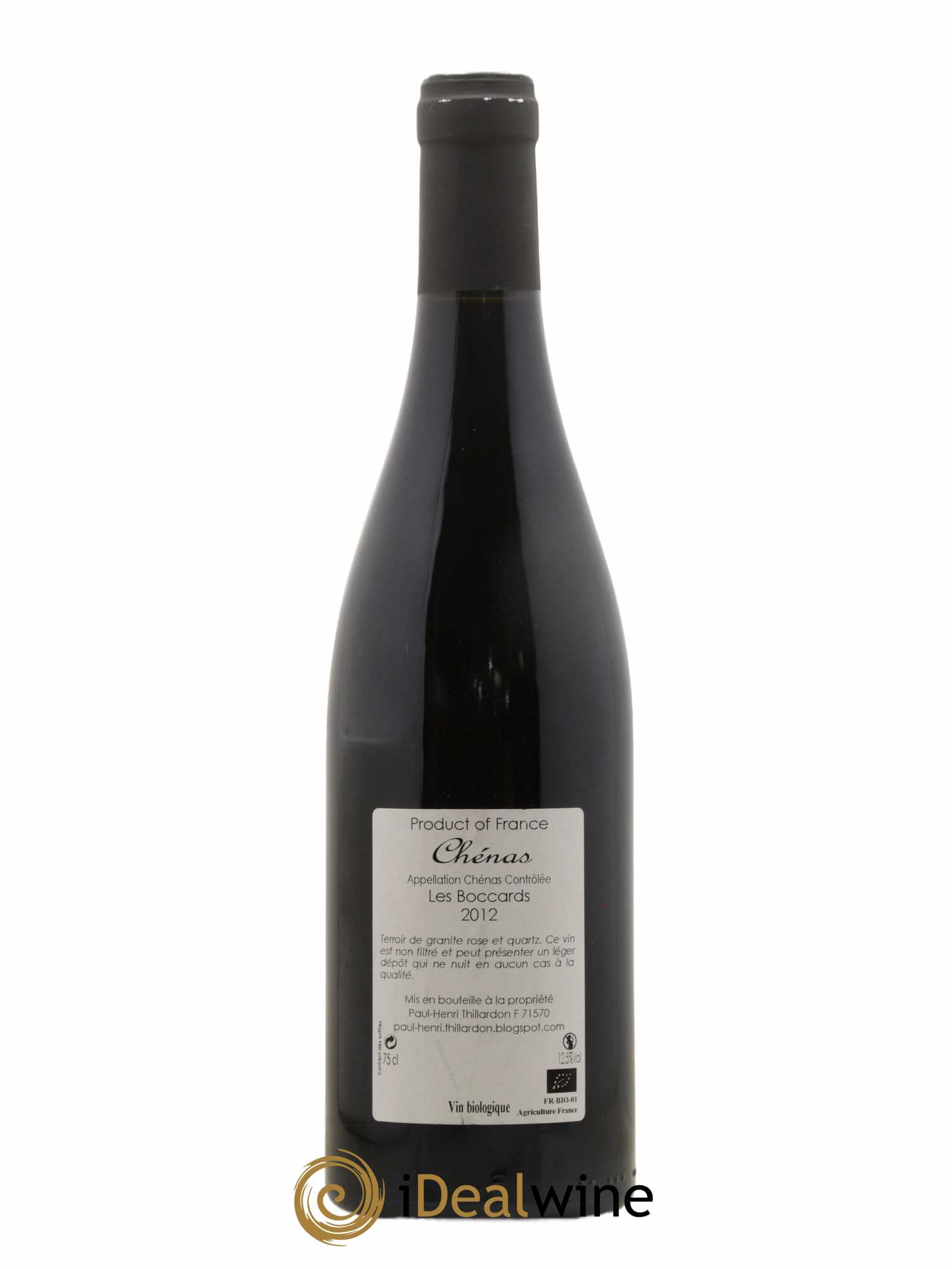 Chénas Les Bocards Domaine Thillardon 2012 - Lot de 1 bouteille - 1