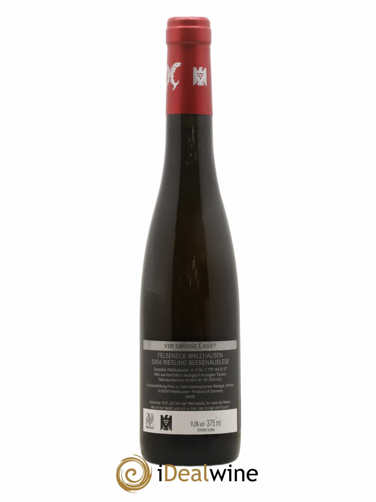 Allemagne Nahe Wallhäusen Felseneck Beerenauslese Prinz Salm (sans prix de réserve) 2006 - Lot de 1 demi bouteille - 1