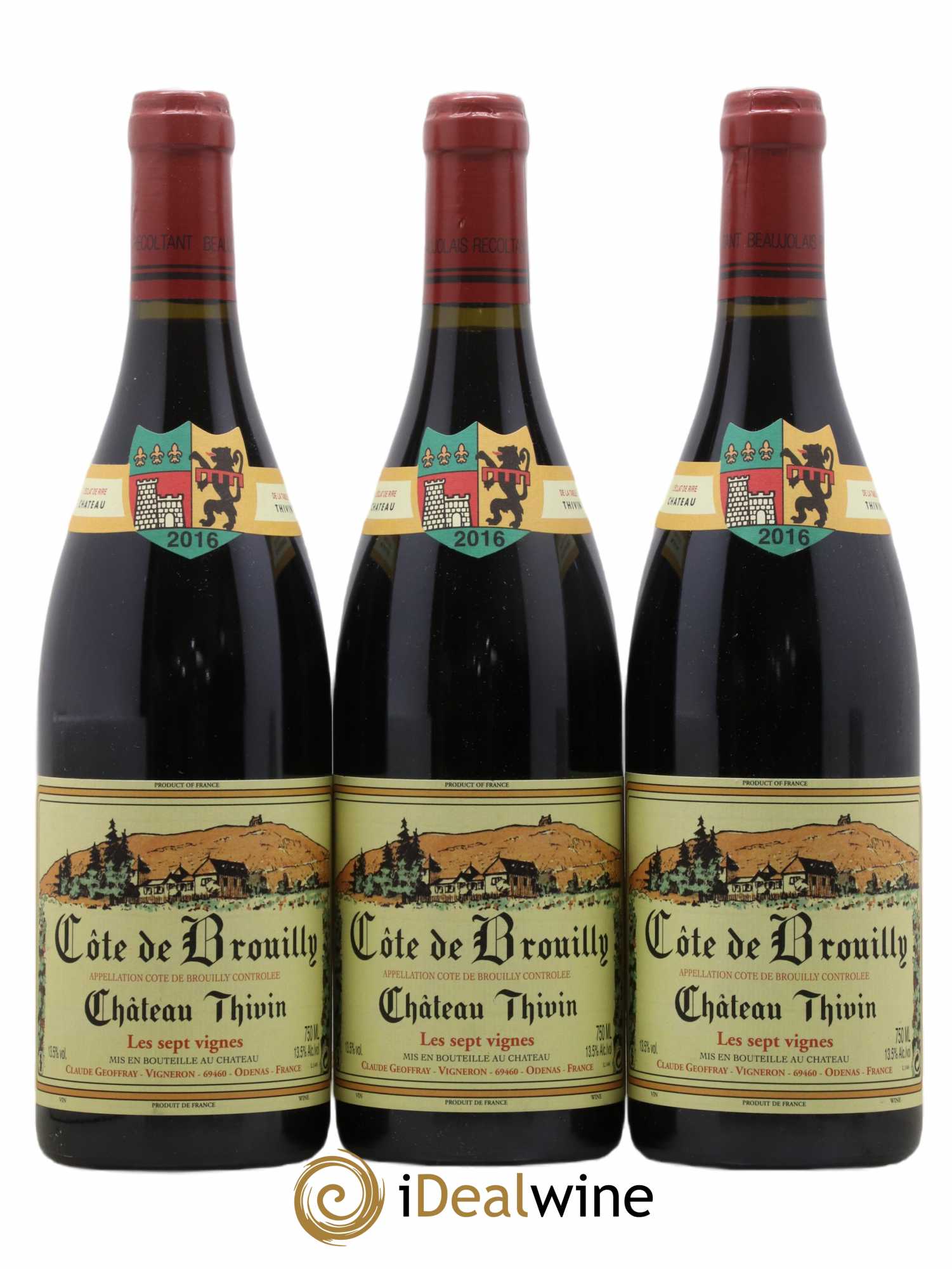 Côte de Brouilly Les 7 Vignes Château Thivin 2016 - Lot de 3 bouteilles - 0