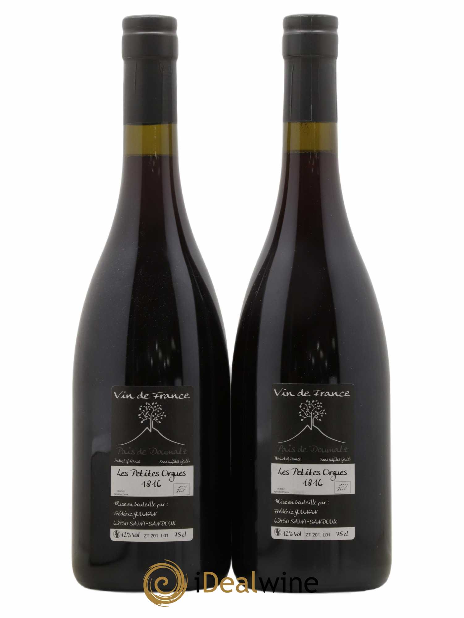 Vin de France Les Petites Orgues Vignoble de l'Arbre Blanc 2018 - Lot de 2 bouteilles - 1