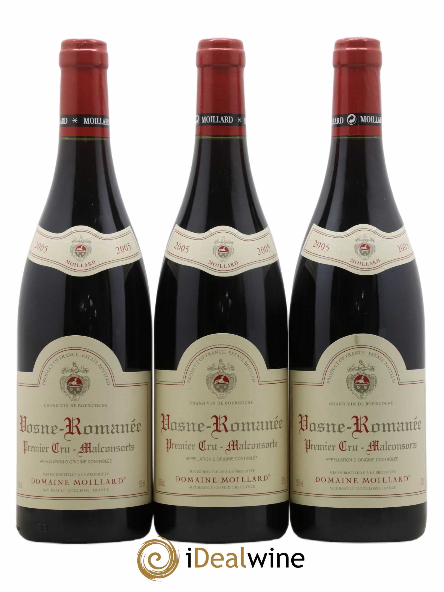 Vosne-Romanée 1er Cru Malconsorts Moillard 2005 - Lot de 3 bouteilles - 0