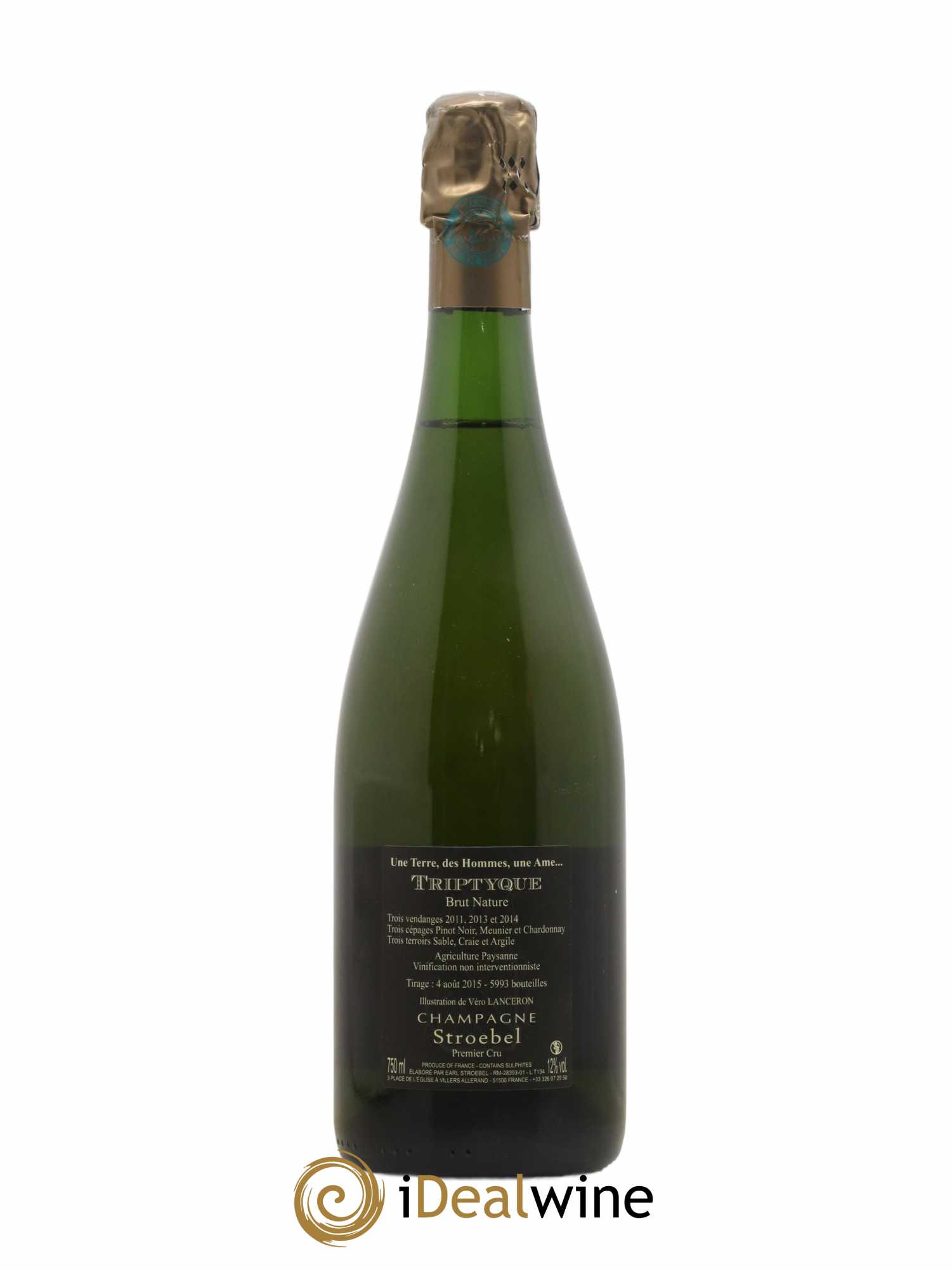 Champagne 1er cru Triptyque Brut Nature Stroebel - Lot de 1 bouteille - 1