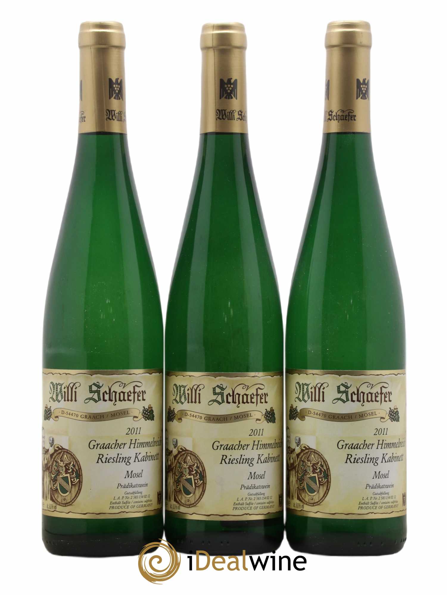 Riesling Willi Schaefer Graacher Himmelreich Kabinett 2011 - Lot de 3 bouteilles - 0