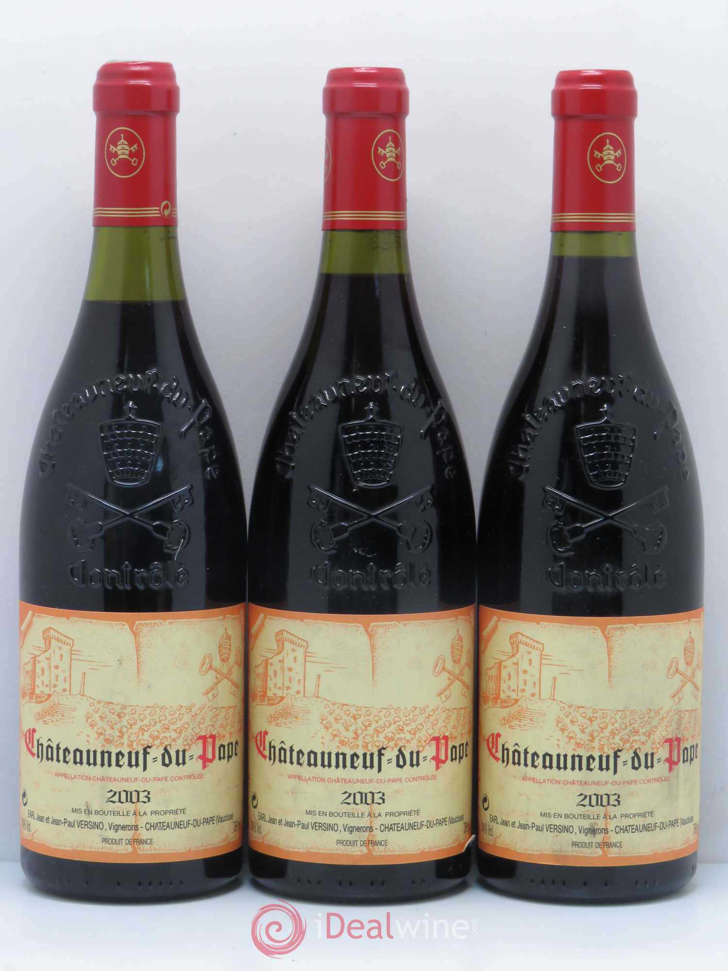 Châteauneuf-du-Pape Domaine Bois de Boursan (Domaine) Jean et Jean-Paul Versino (sans prix de réserve) 2003 - Lot de 3 bouteilles - 0