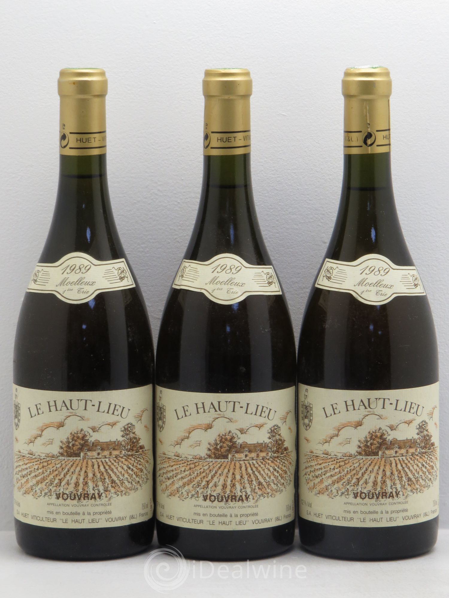 Vouvray Le Haut-Lieu Moelleux 1ère Trie Domaine Huet 1989 - Lotto di 3 bottiglie - 0
