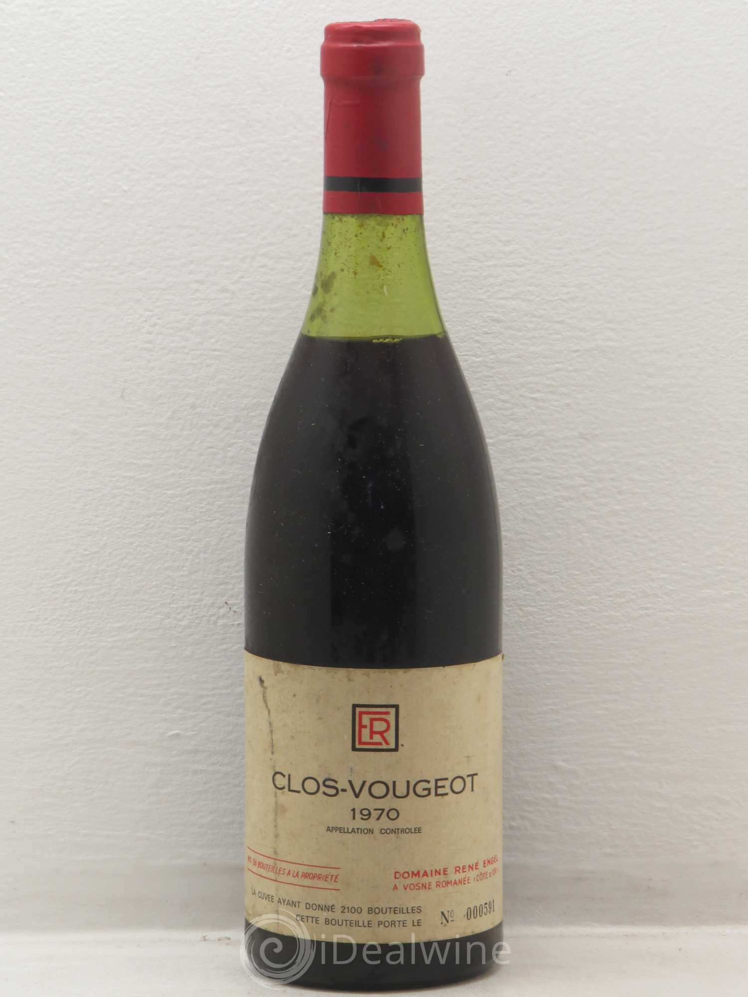 Clos de Vougeot Grand Cru Domaine René Engel - Domaine Eugénie 1970 - Lot de 1 bouteille - 0