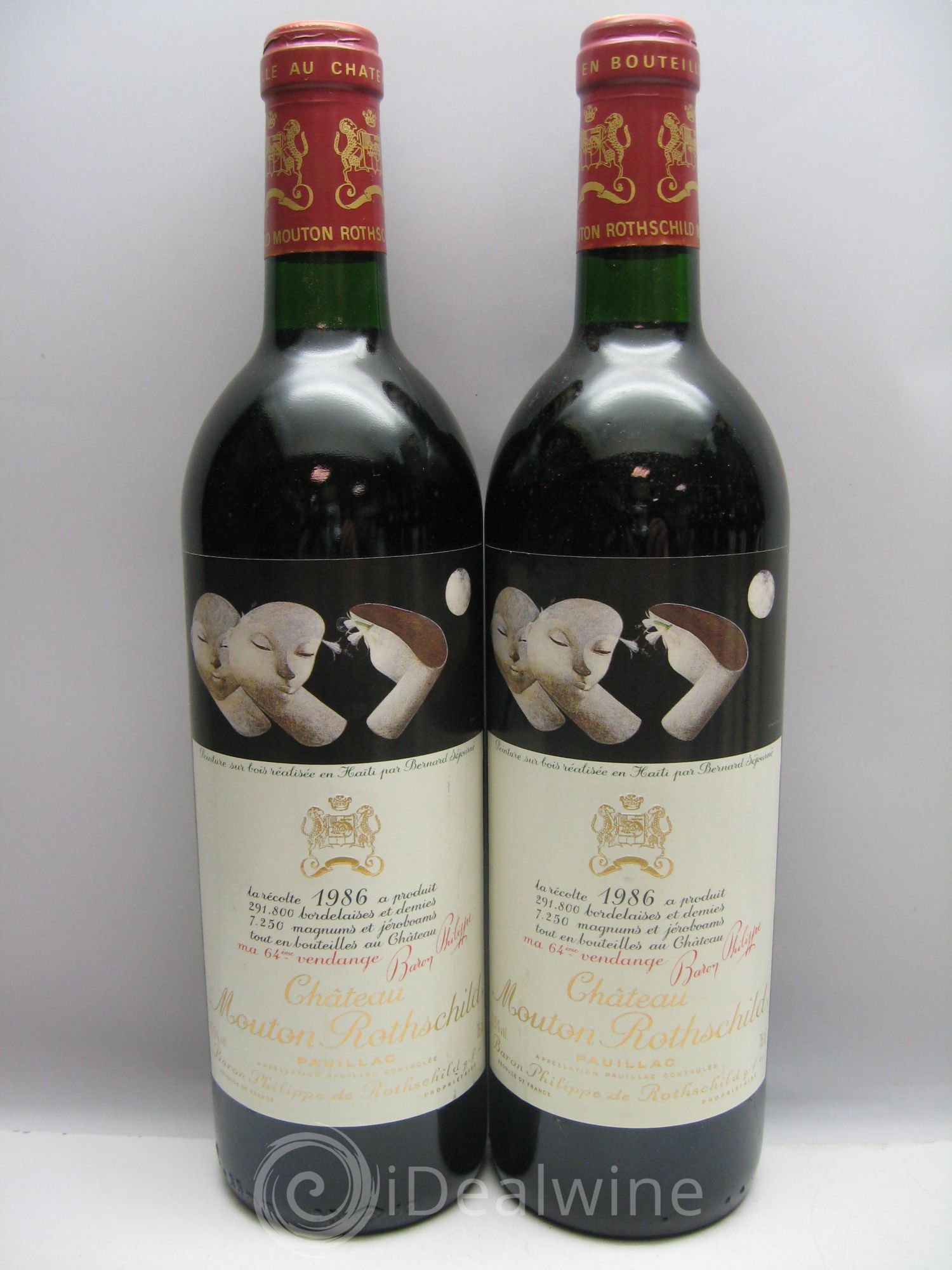 Château Mouton Rothschild 1er Grand Cru Classé (CBO légèrement abîmée) 1986 - Posten von 12 Flaschen - 1