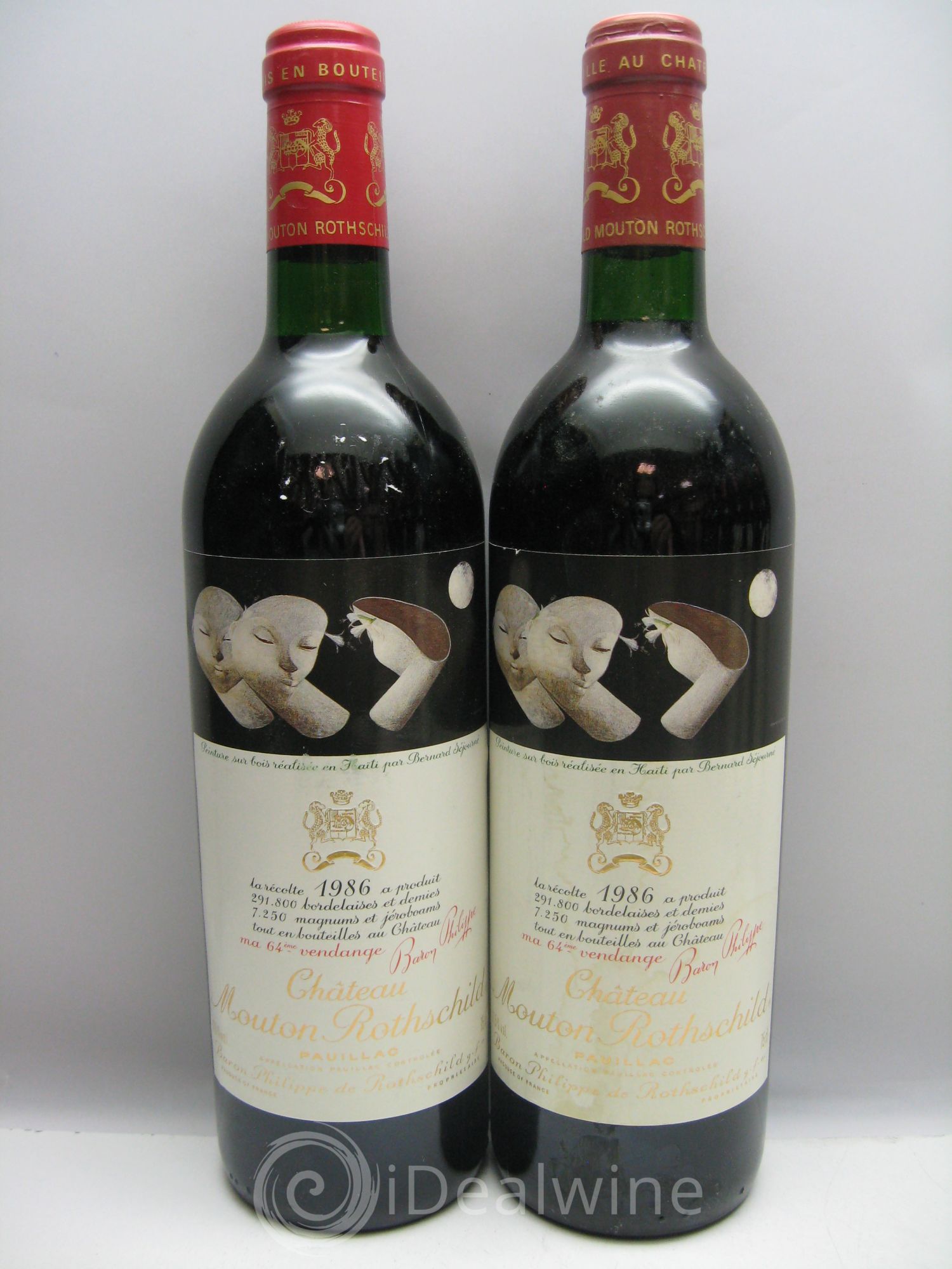Château Mouton Rothschild 1er Grand Cru Classé (CBO légèrement abîmée) 1986 - Posten von 12 Flaschen - 2