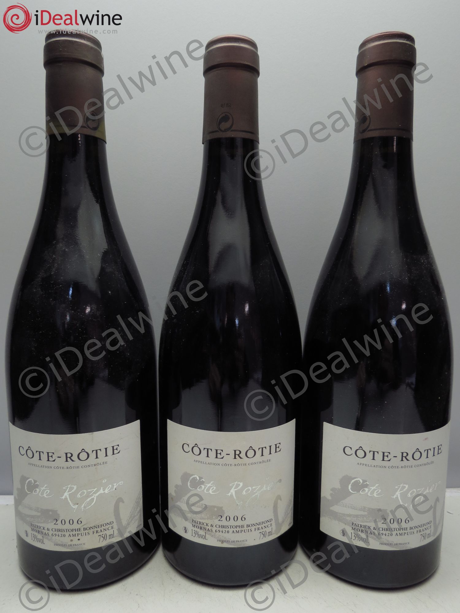 Côte-Rôtie Côte Roziers Bonnefond P et C 2006 - Posten von 3 Flaschen - 0