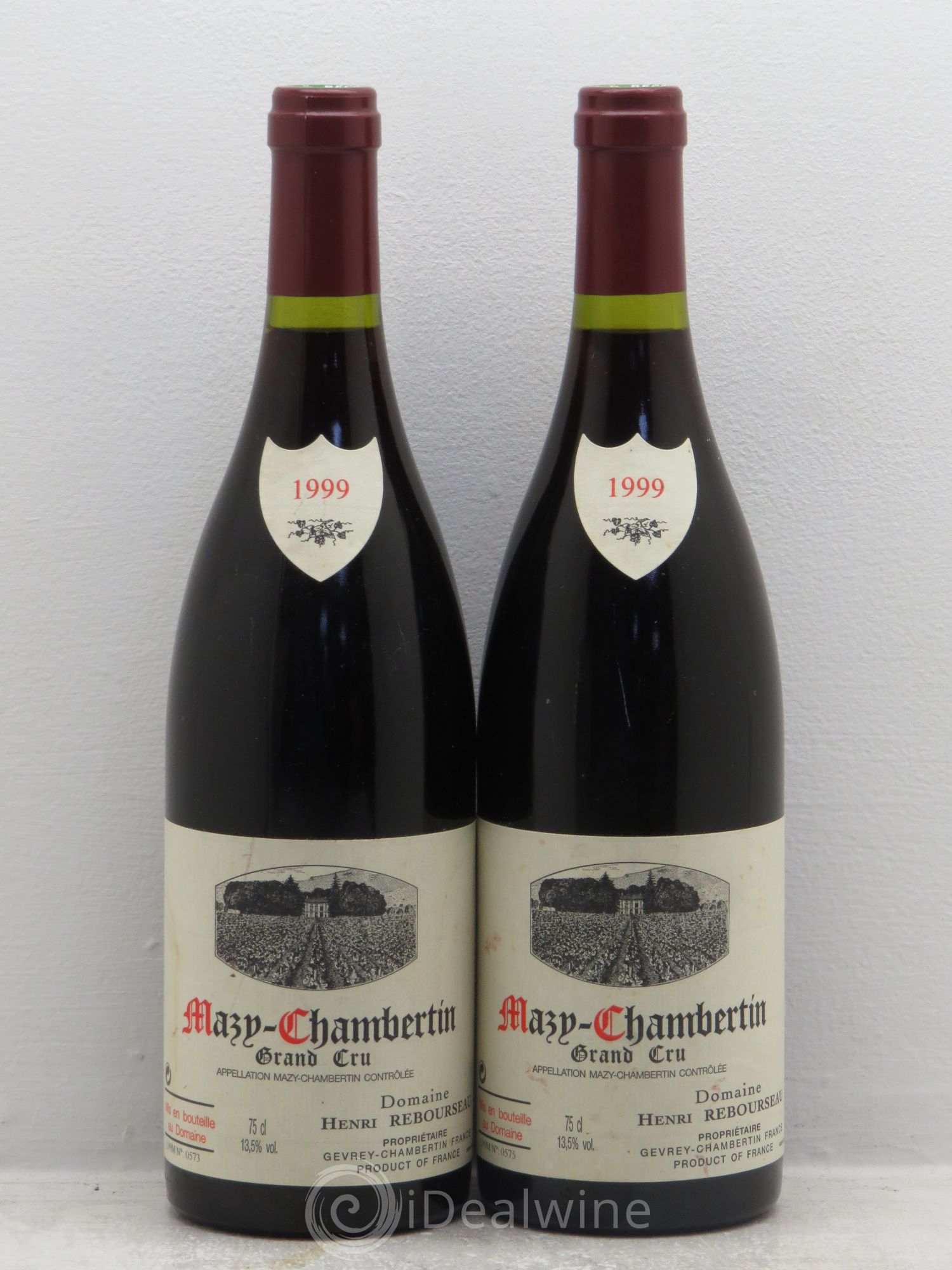 Mazis-Chambertin Grand Cru Henri Rebourseau 1999 - Lot de 2 bouteilles - 0
