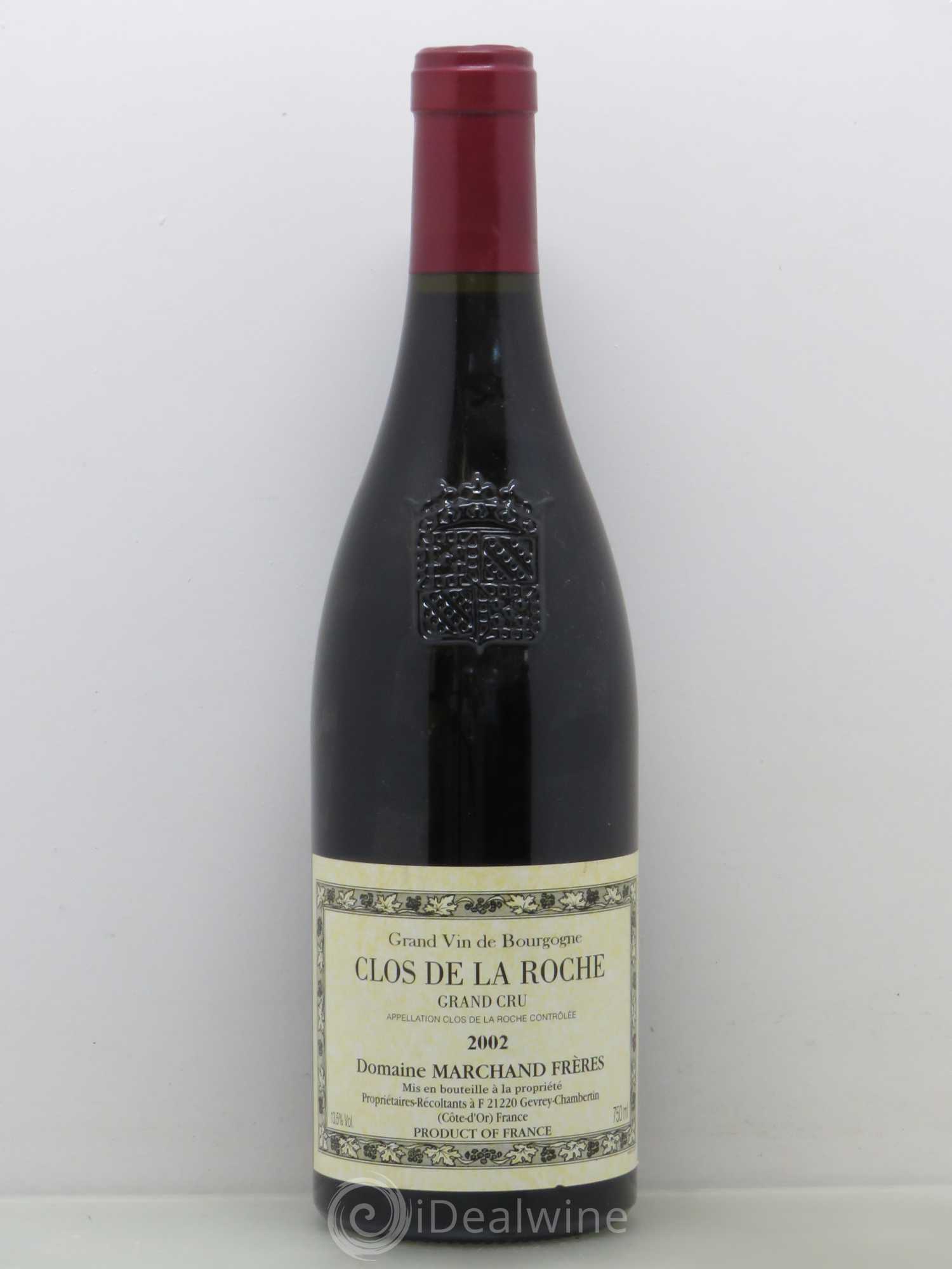 Clos de la Roche Grand Cru Marchand Frères 2002 - Lot de 1 bouteille - 0