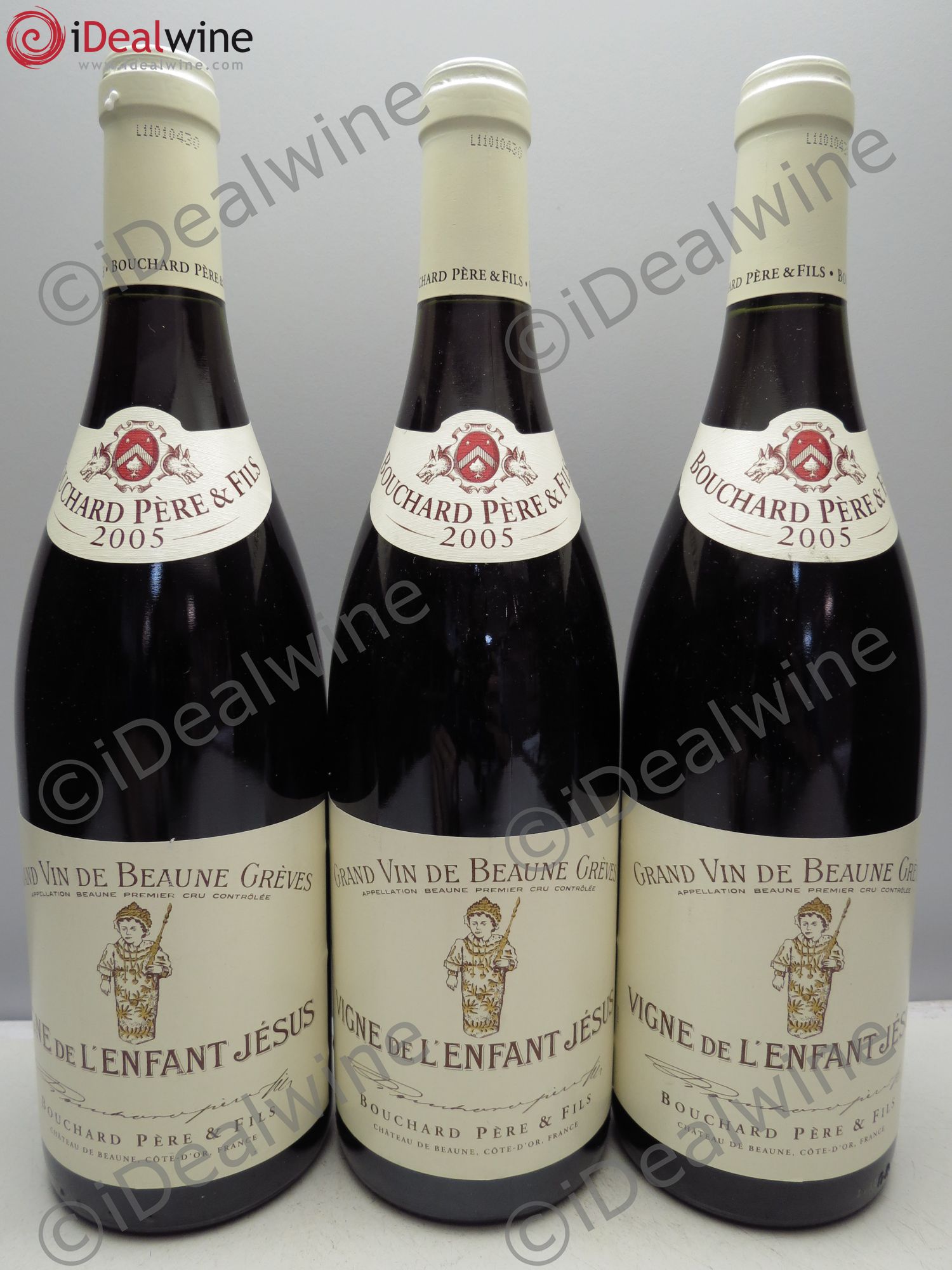 Beaune 1er Cru Grèves - Vigne de l'Enfant Jésus Bouchard Père & Fils 2005 - Lot de 3 bouteilles - 0