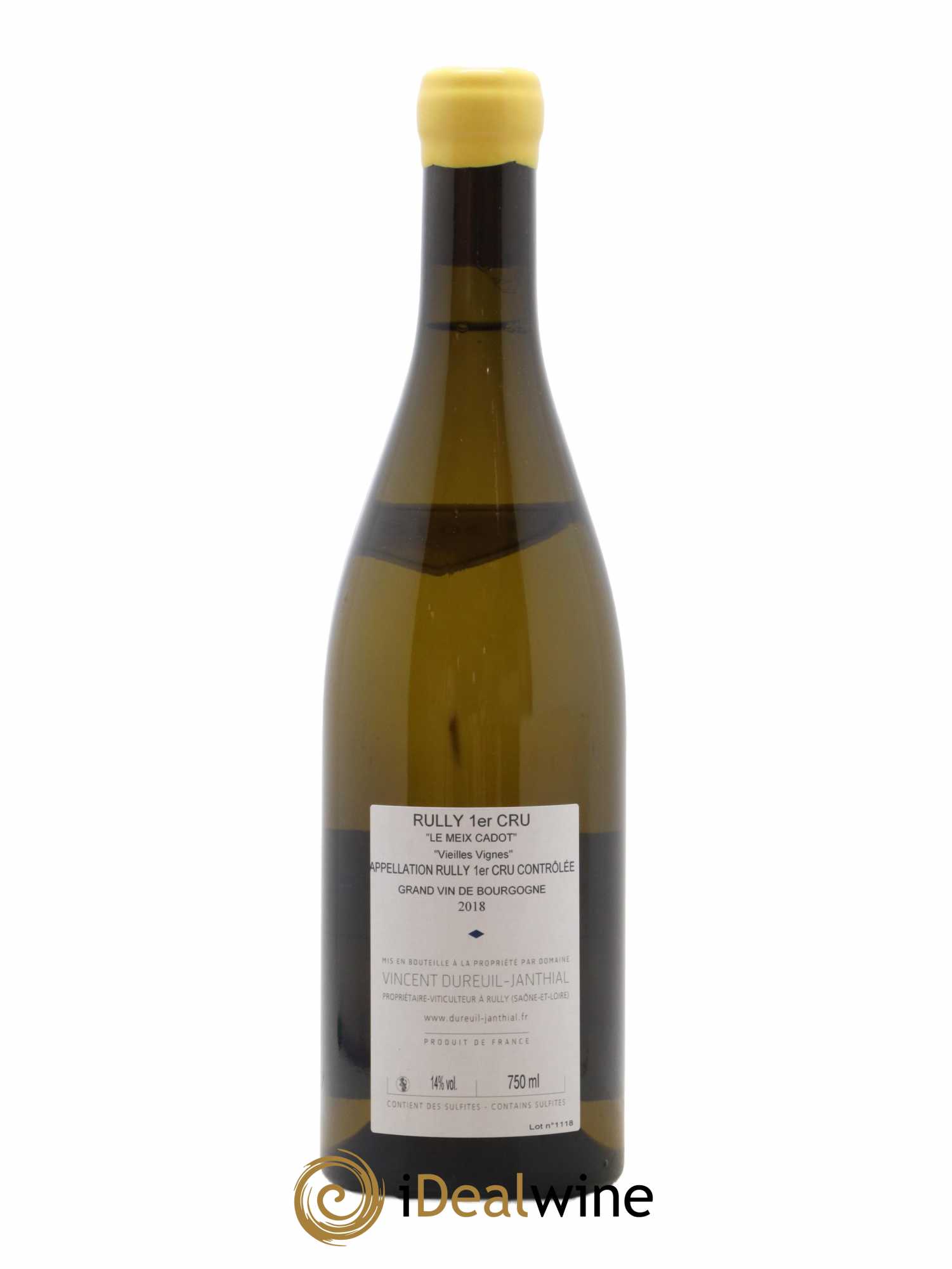 Rully 1er Cru Le Meix Cadot Vieilles Vignes Vincent Dureuil-Janthial 2018 - Lot de 1 bouteille - 1